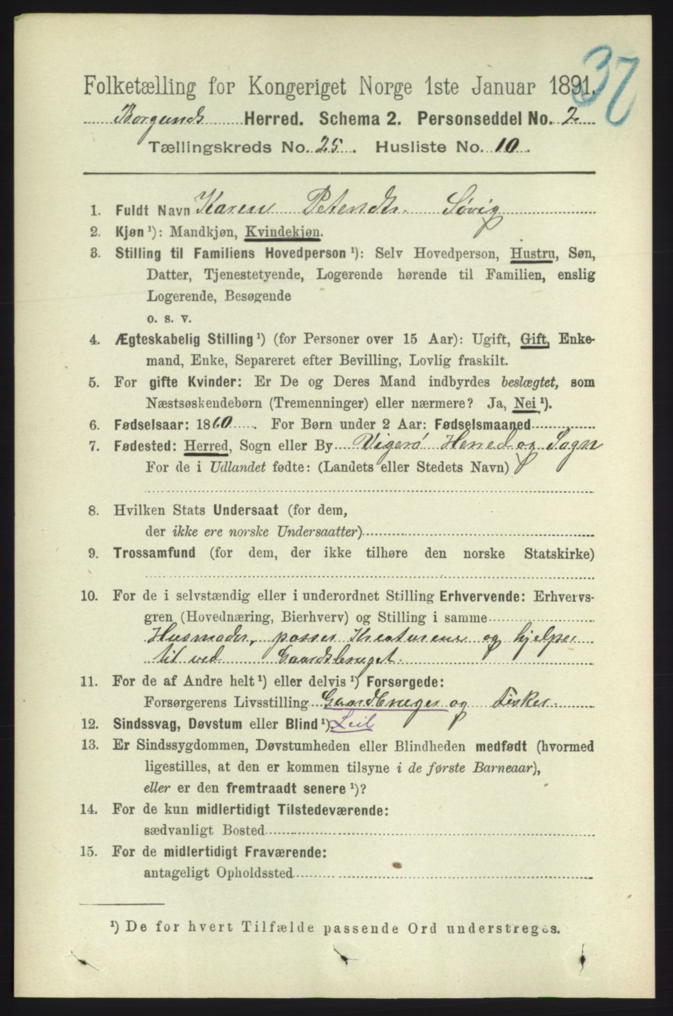 RA, 1891 census for 1531 Borgund, 1891, p. 7320