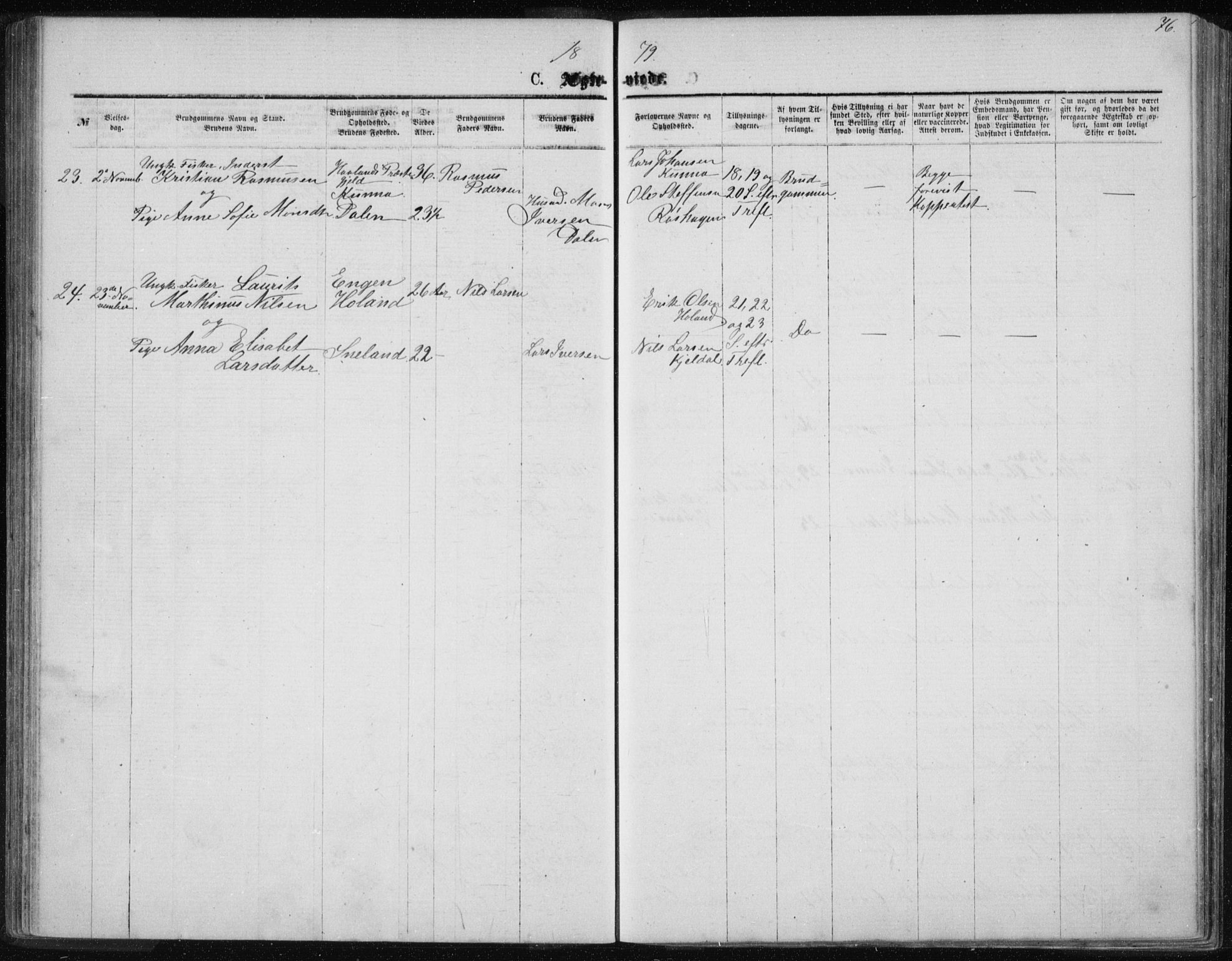 Ministerialprotokoller, klokkerbøker og fødselsregistre - Nordland, AV/SAT-A-1459/843/L0635: Parish register (copy) no. 843C04, 1872-1887, p. 76