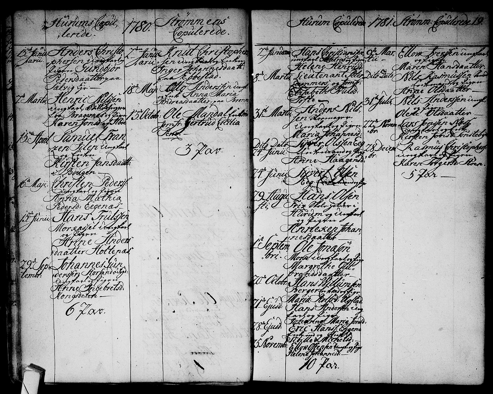 Hurum kirkebøker, SAKO/A-229/F/Fa/L0007: Parish register (official) no. 7, 1771-1810, p. 19
