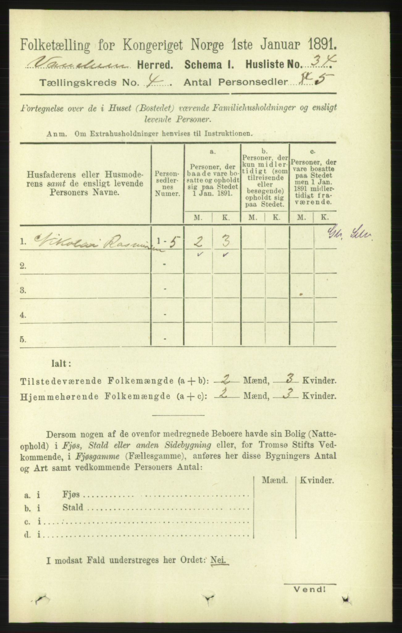 RA, 1891 census for 1511 Vanylven, 1891, p. 1796