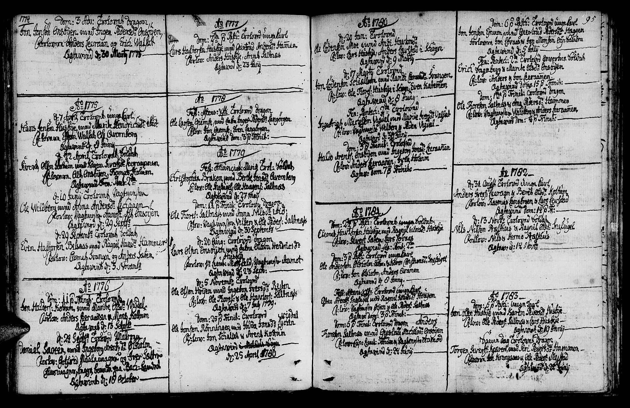Ministerialprotokoller, klokkerbøker og fødselsregistre - Sør-Trøndelag, AV/SAT-A-1456/666/L0784: Parish register (official) no. 666A02, 1754-1802, p. 95