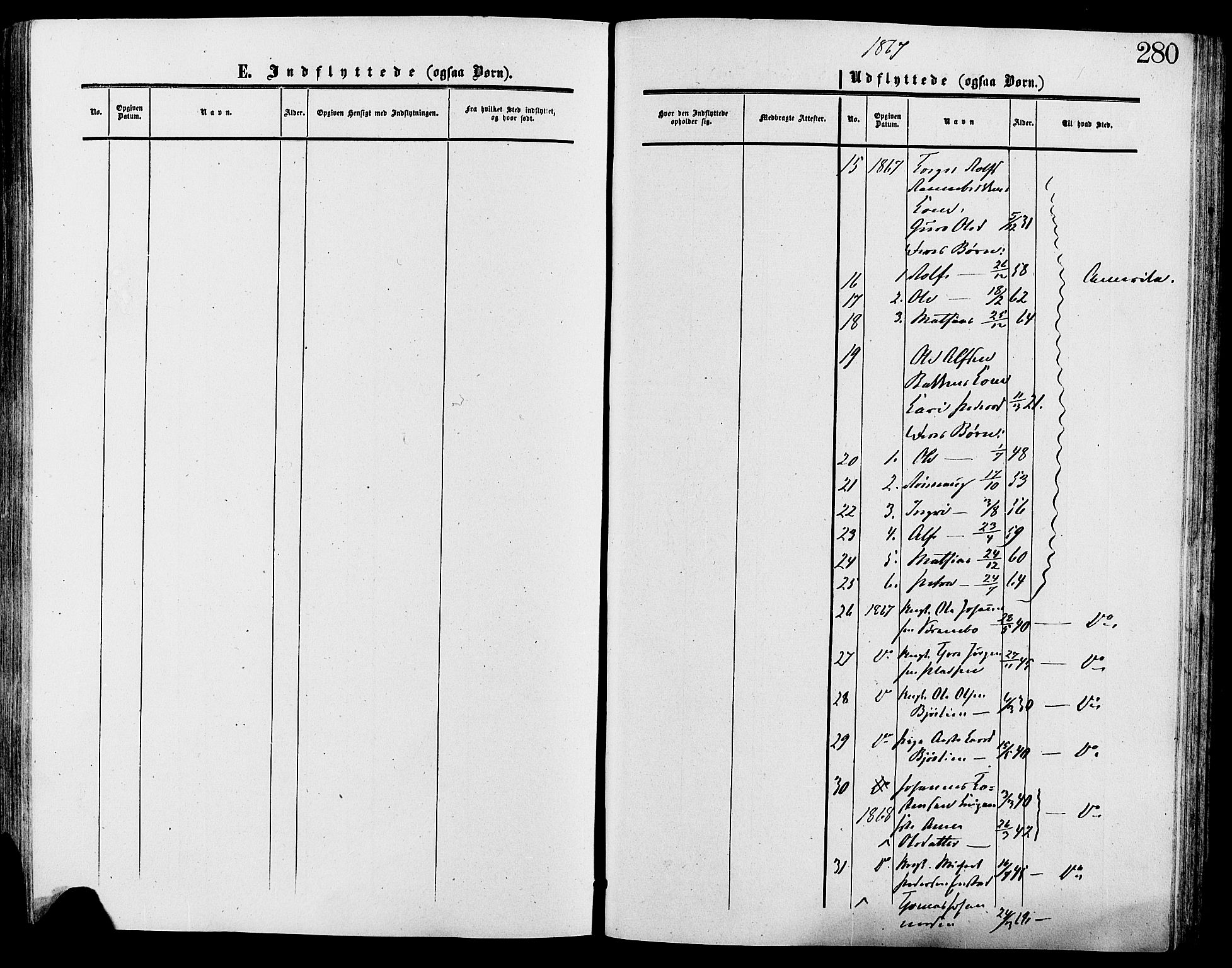 Lesja prestekontor, SAH/PREST-068/H/Ha/Haa/L0009: Parish register (official) no. 9, 1854-1889, p. 280