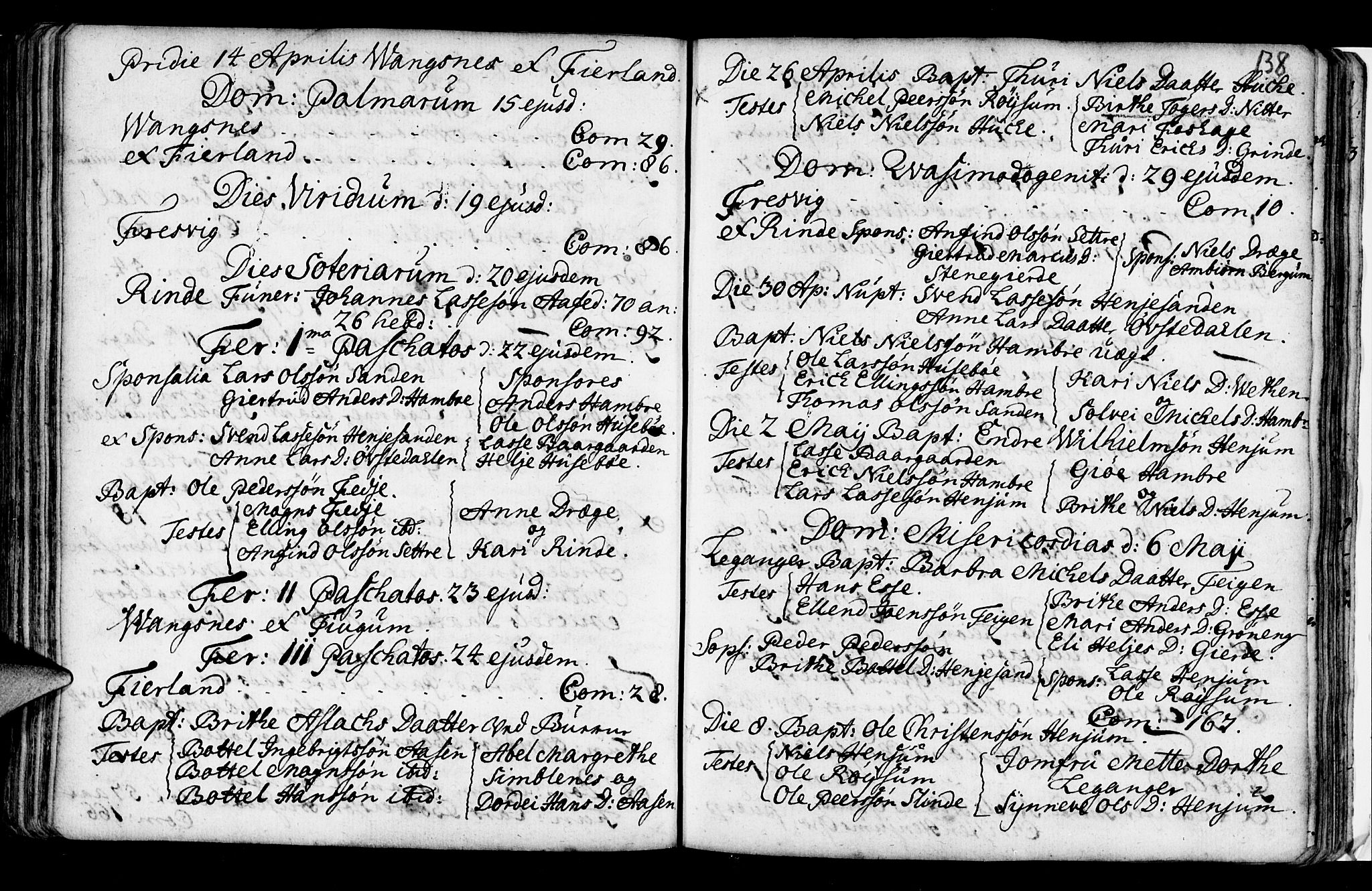 Leikanger sokneprestembete, SAB/A-81001: Parish register (official) no. A 2, 1735-1756, p. 138