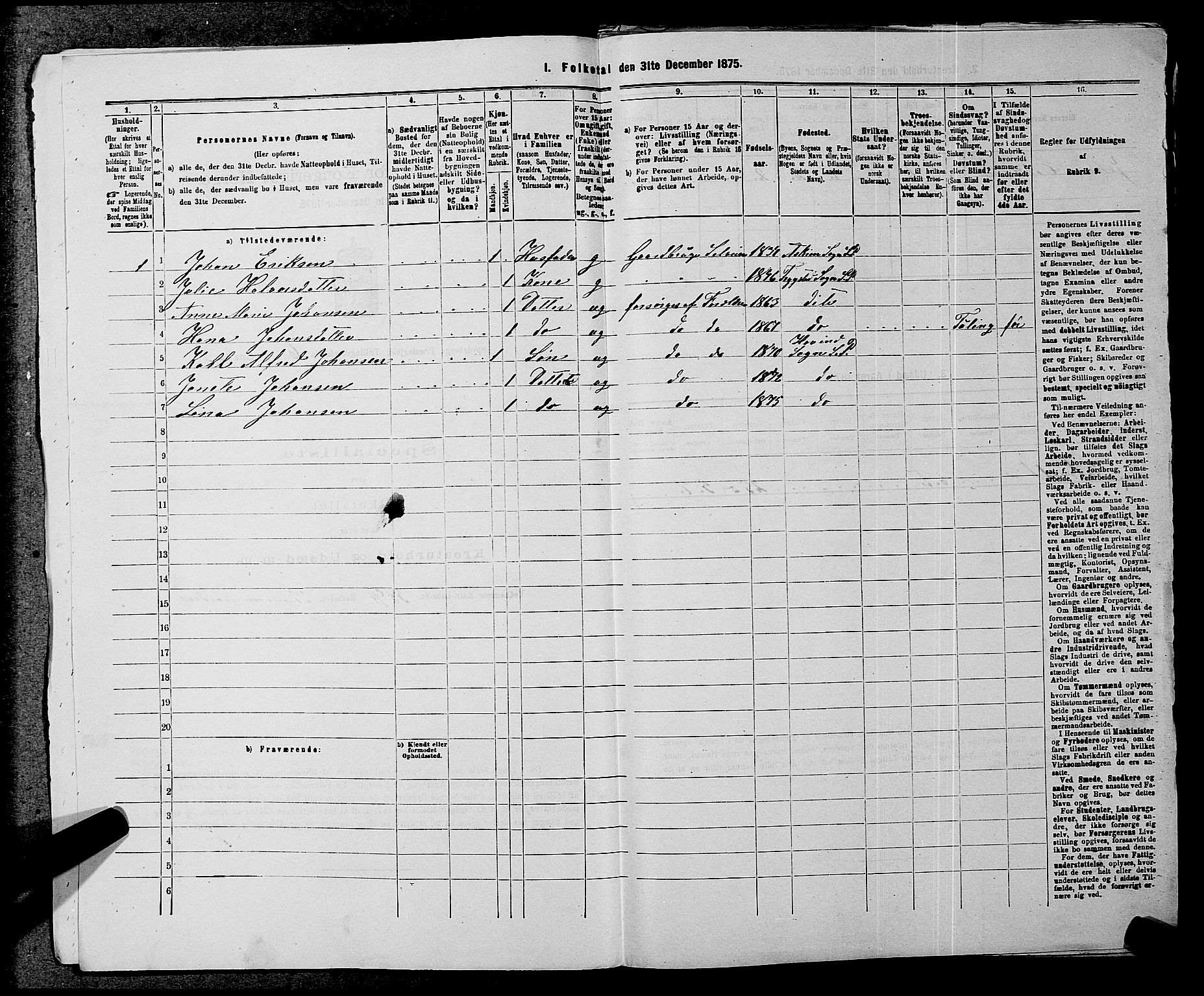 RA, 1875 census for 0123P Spydeberg, 1875, p. 869