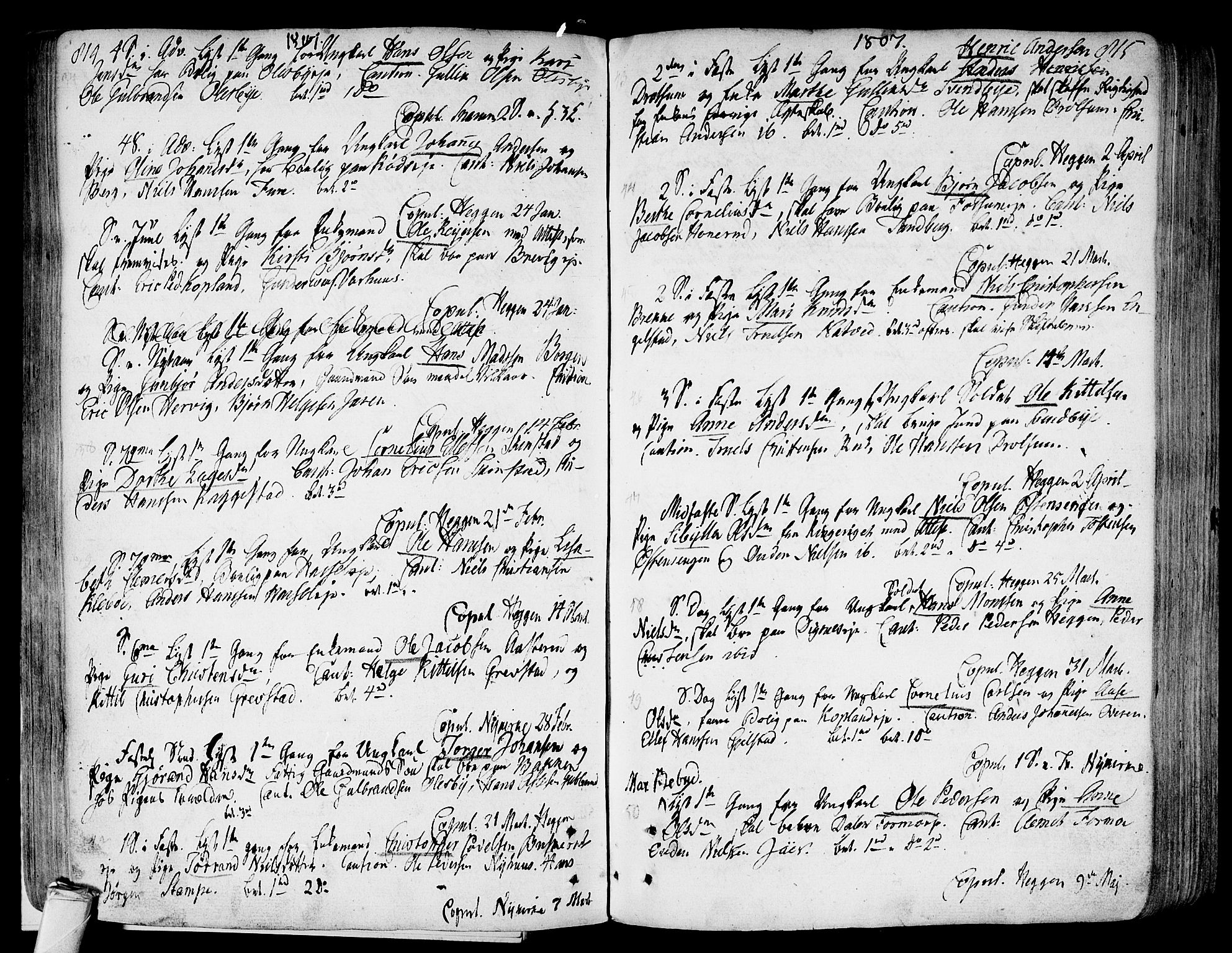 Modum kirkebøker, AV/SAKO-A-234/F/Fa/L0003: Parish register (official) no. 3, 1783-1819, p. 814-815