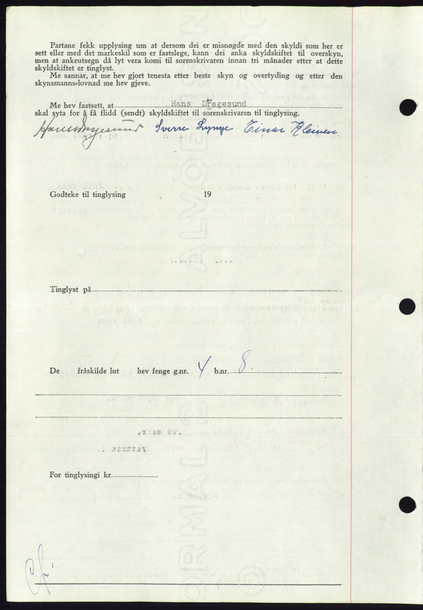 Søre Sunnmøre sorenskriveri, AV/SAT-A-4122/1/2/2C/L0090: Mortgage book no. 16A, 1951-1951, Diary no: : 2280/1951