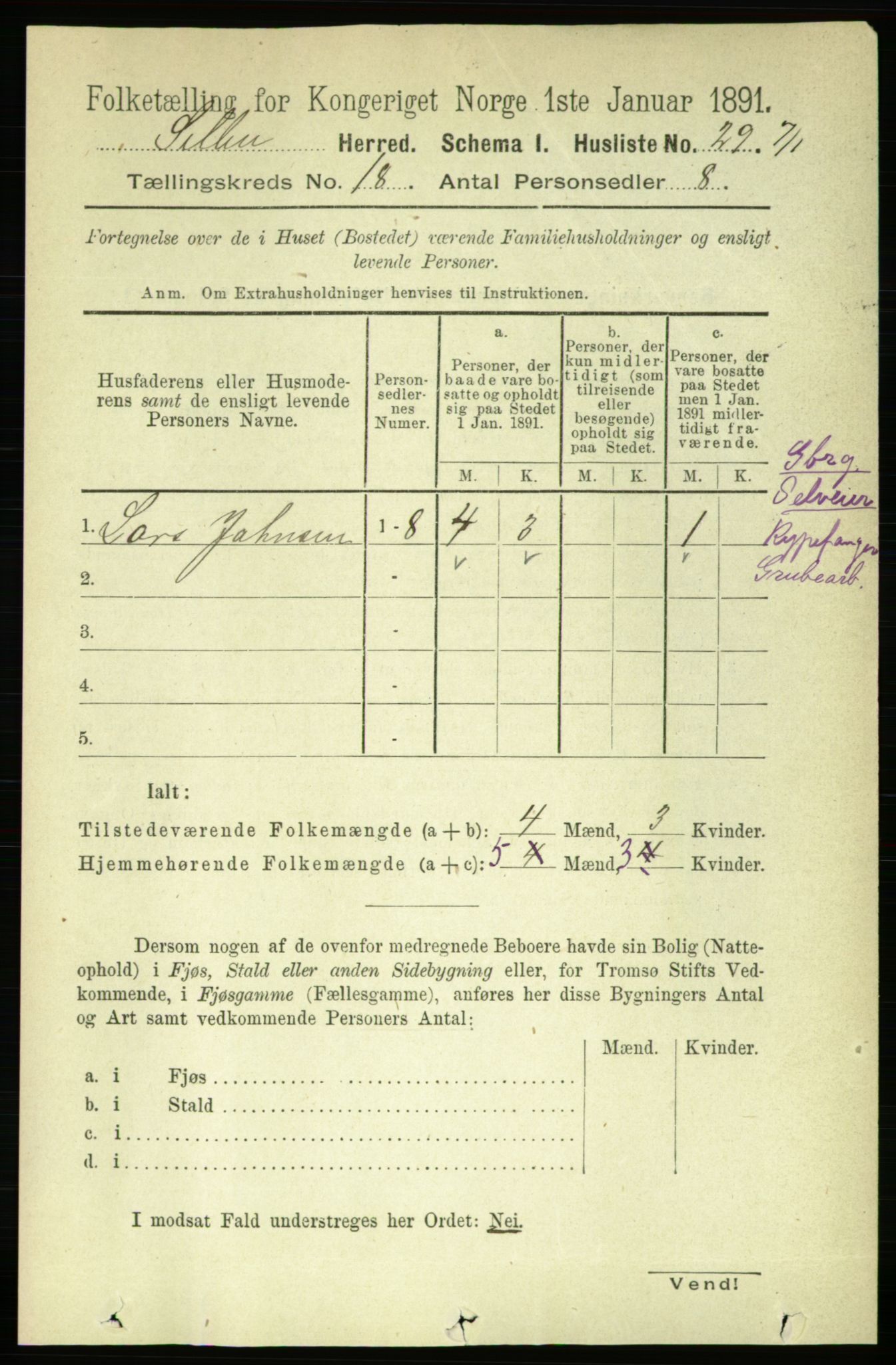 RA, 1891 census for 1664 Selbu, 1891, p. 6462