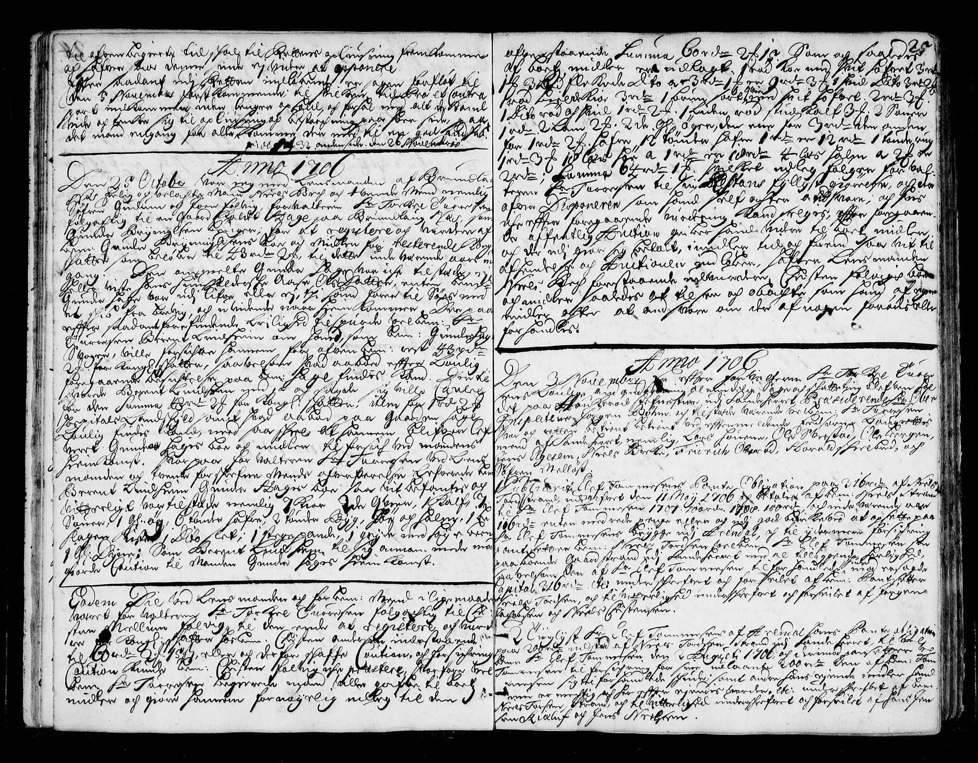 Larvik sorenskriveri, AV/SAKO-A-83/F/Fa/L0011: Tingbok, 1706-1710, p. 25