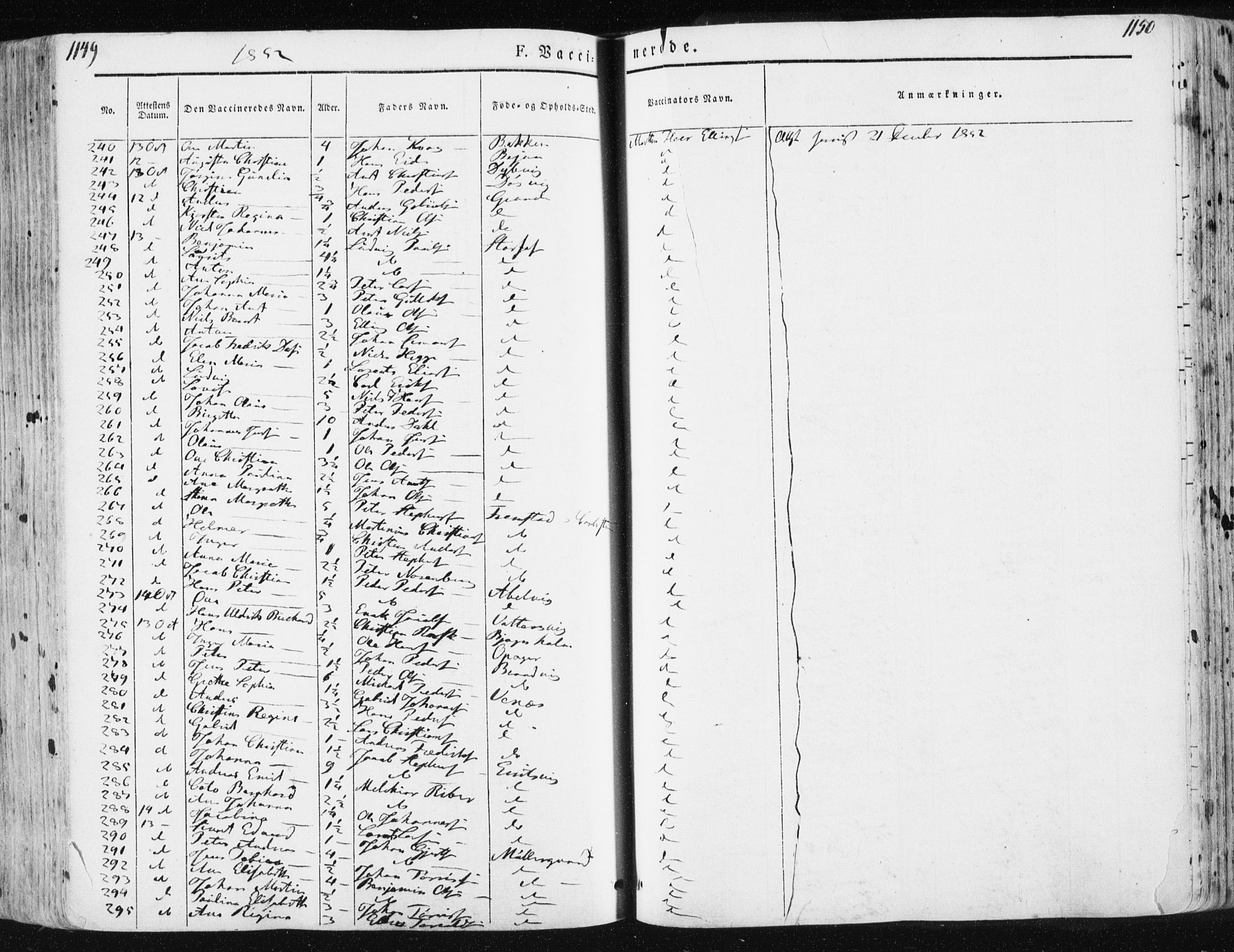 Ministerialprotokoller, klokkerbøker og fødselsregistre - Sør-Trøndelag, SAT/A-1456/659/L0736: Parish register (official) no. 659A06, 1842-1856, p. 1149-1150