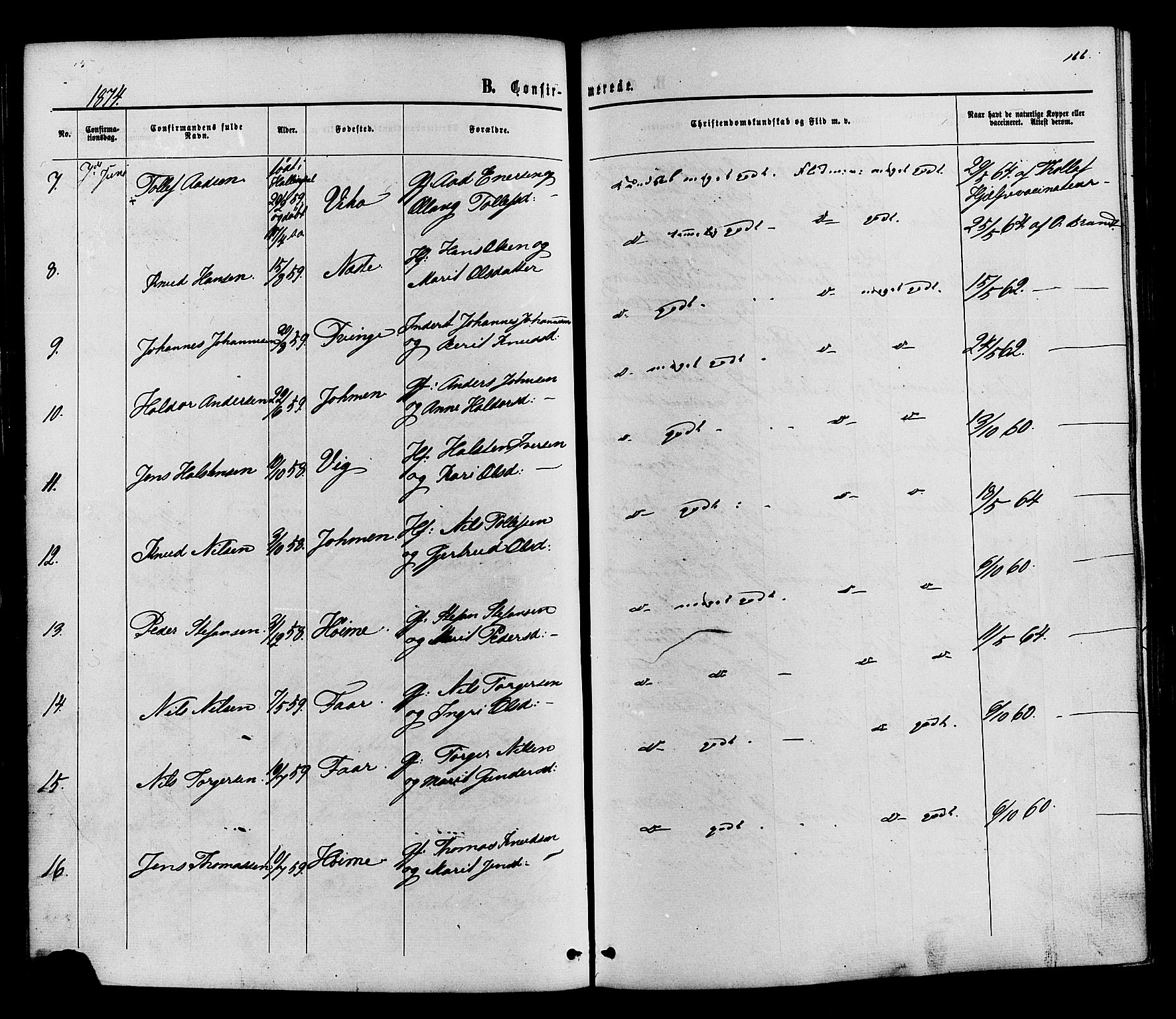 Vestre Slidre prestekontor, SAH/PREST-136/H/Ha/Haa/L0003: Parish register (official) no. 3, 1865-1880, p. 166