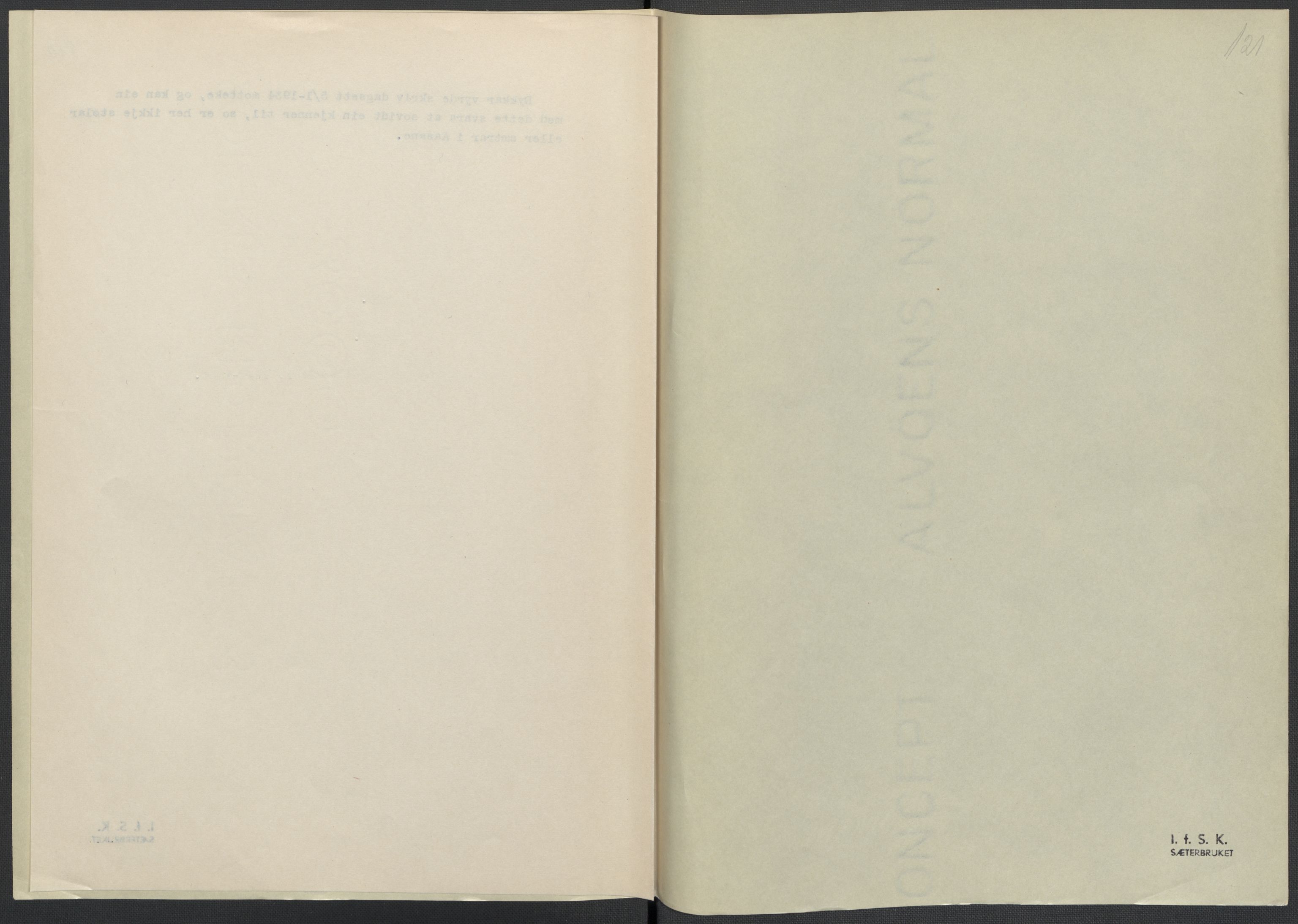 Instituttet for sammenlignende kulturforskning, AV/RA-PA-0424/F/Fc/L0010/0001: Eske B10: / Hordaland (perm XXV), 1932-1939, p. 121