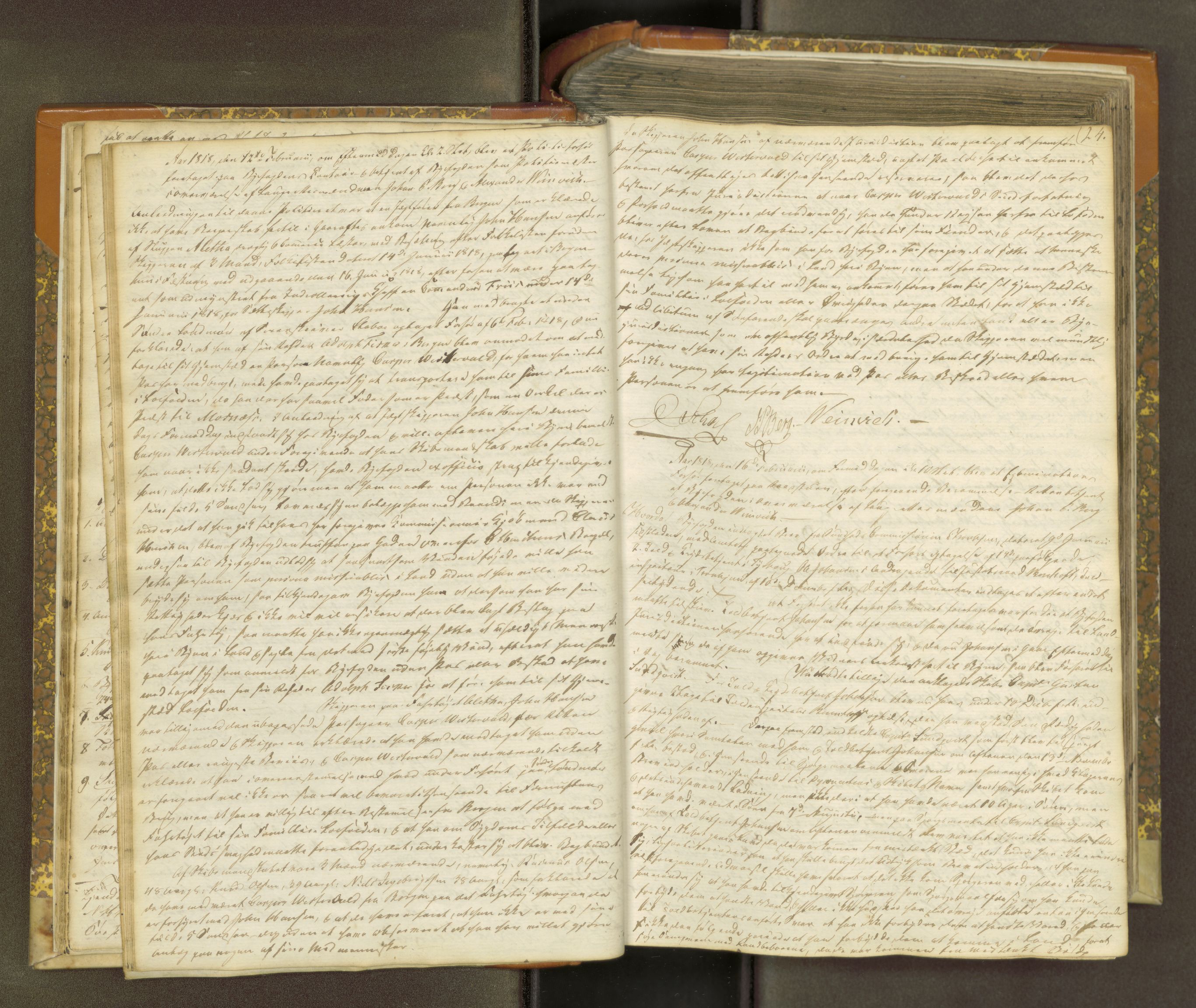 Kristiansund byfogd, AV/SAT-A-4587/A/01/L0008: Justisprotokoll. Aut. 31.12.1817, 1817-1829, p. 23b-24a