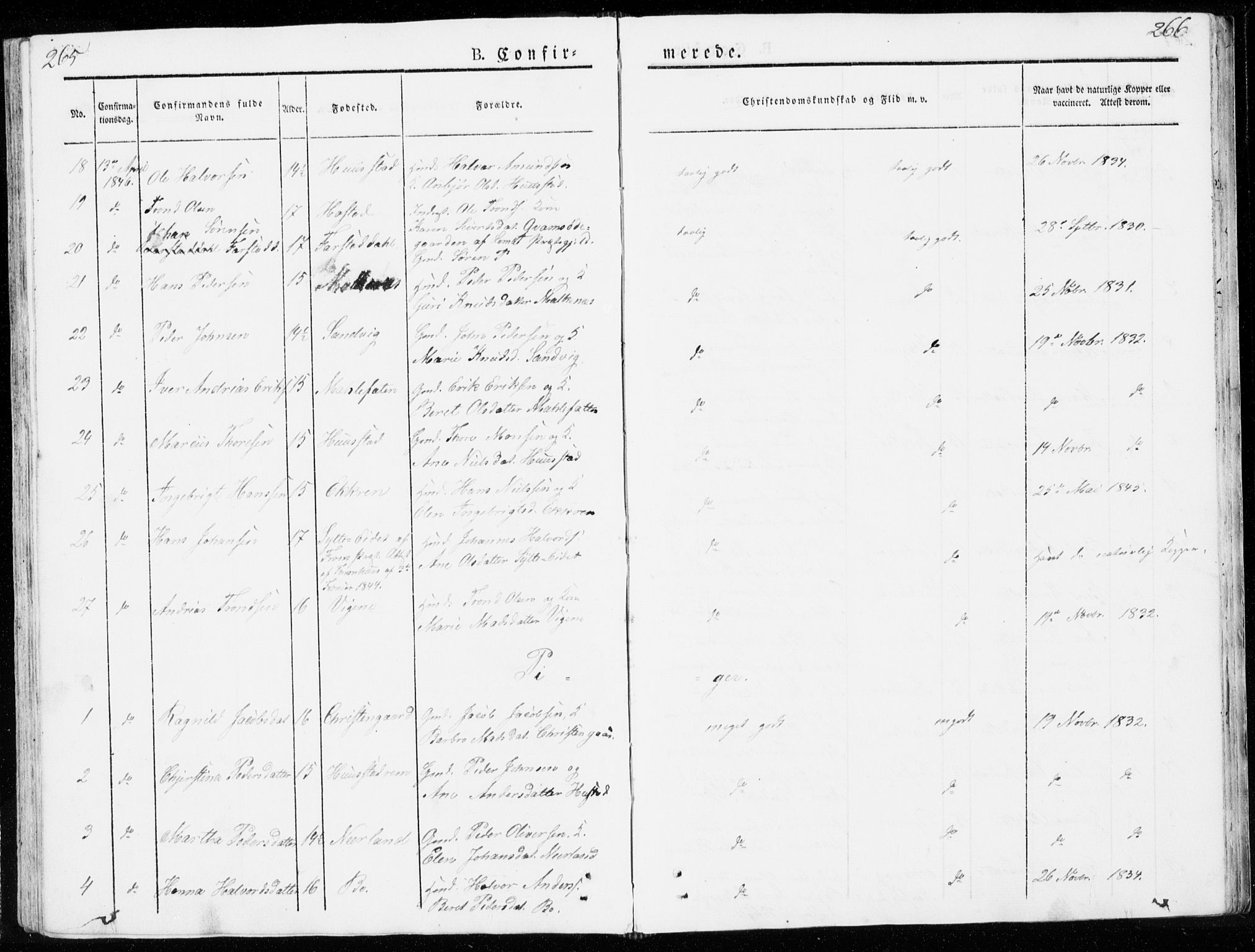 Ministerialprotokoller, klokkerbøker og fødselsregistre - Møre og Romsdal, AV/SAT-A-1454/566/L0766: Parish register (official) no. 566A05, 1842-1851, p. 265-266