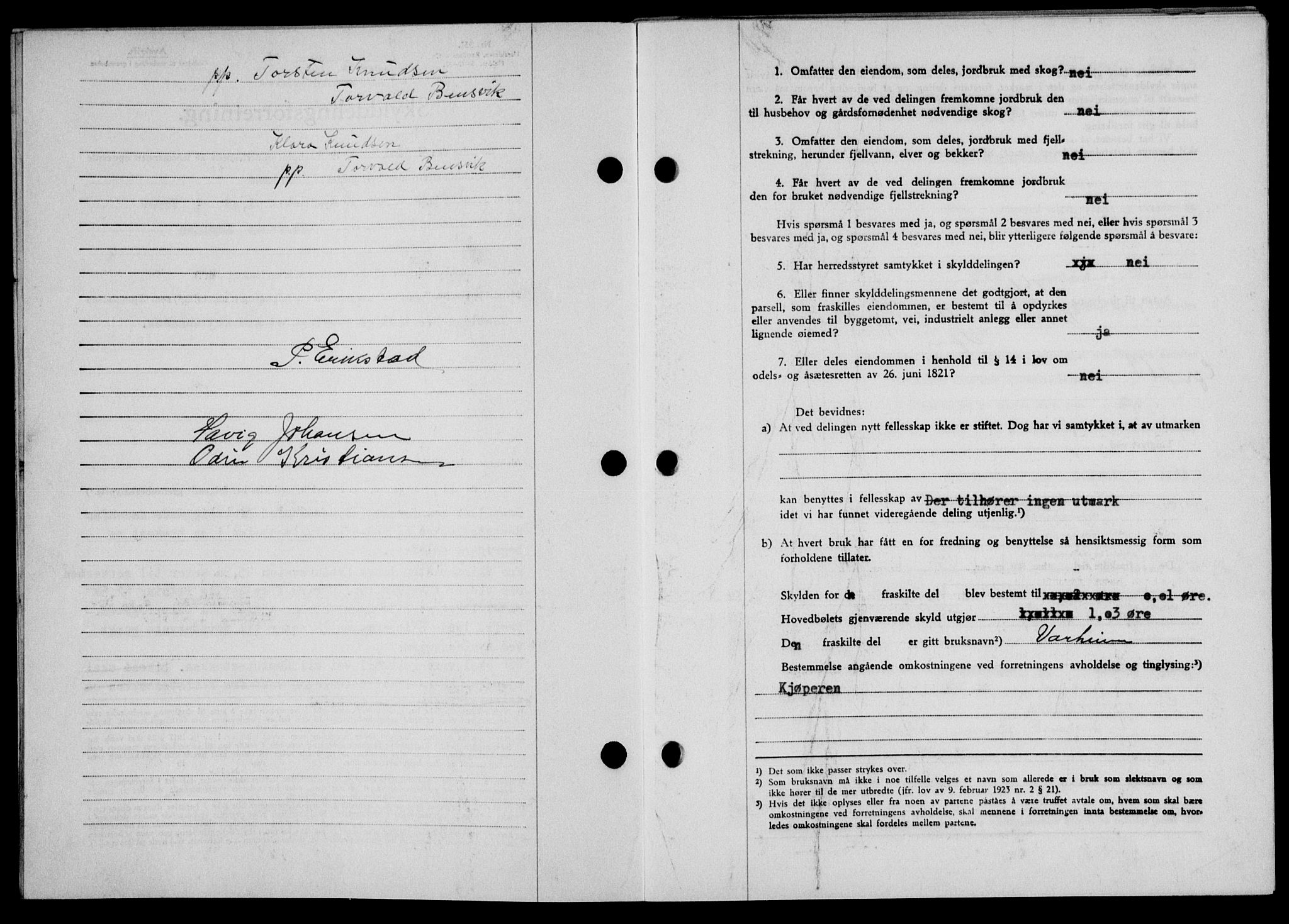 Lofoten sorenskriveri, SAT/A-0017/1/2/2C/L0008a: Mortgage book no. 8a, 1940-1941, Diary no: : 1002/1941