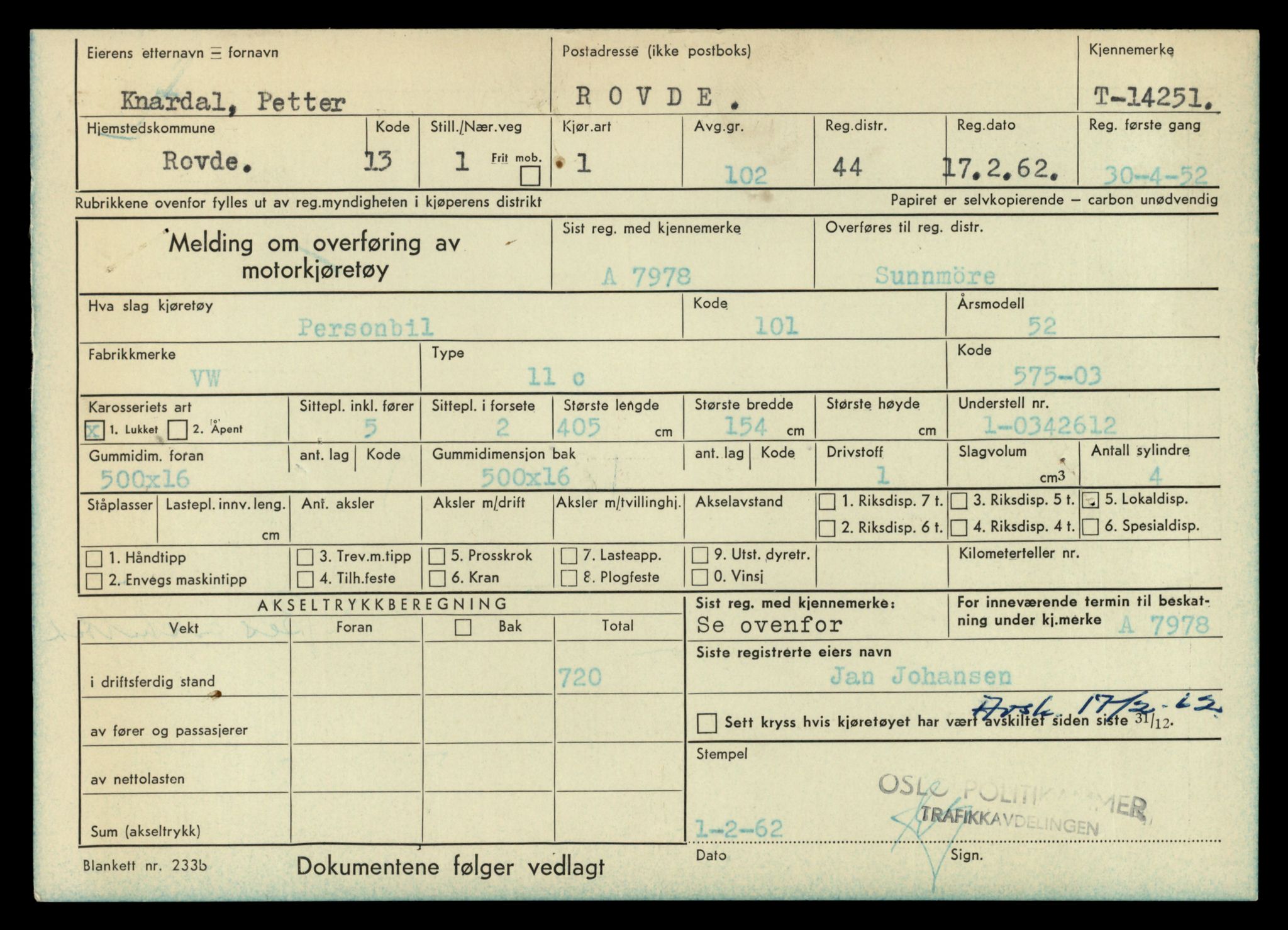Møre og Romsdal vegkontor - Ålesund trafikkstasjon, AV/SAT-A-4099/F/Fe/L0044: Registreringskort for kjøretøy T 14205 - T 14319, 1927-1998, p. 1362