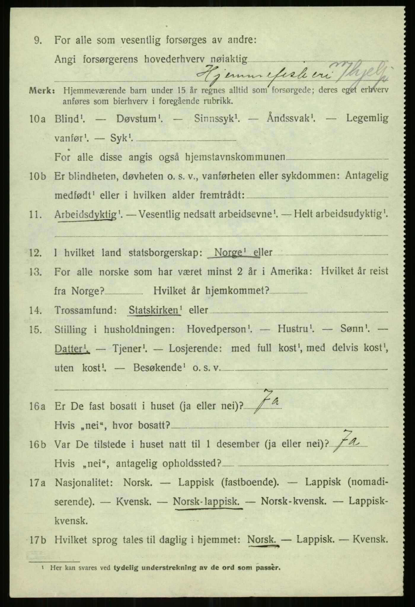 SATØ, 1920 census for Helgøy, 1920, p. 1172