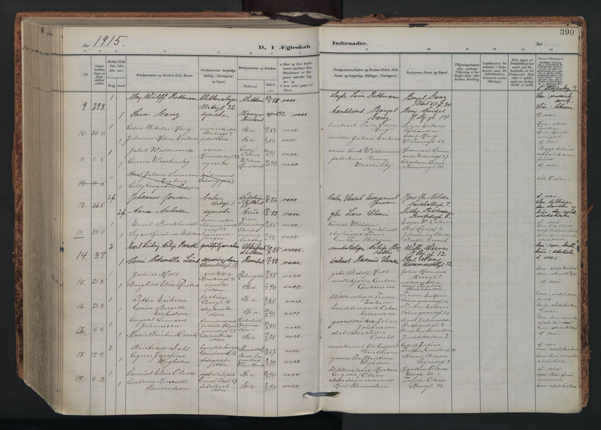 Grønland prestekontor Kirkebøker, SAO/A-10848/F/Fa/L0017: Parish register (official) no. 17, 1906-1934, p. 390
