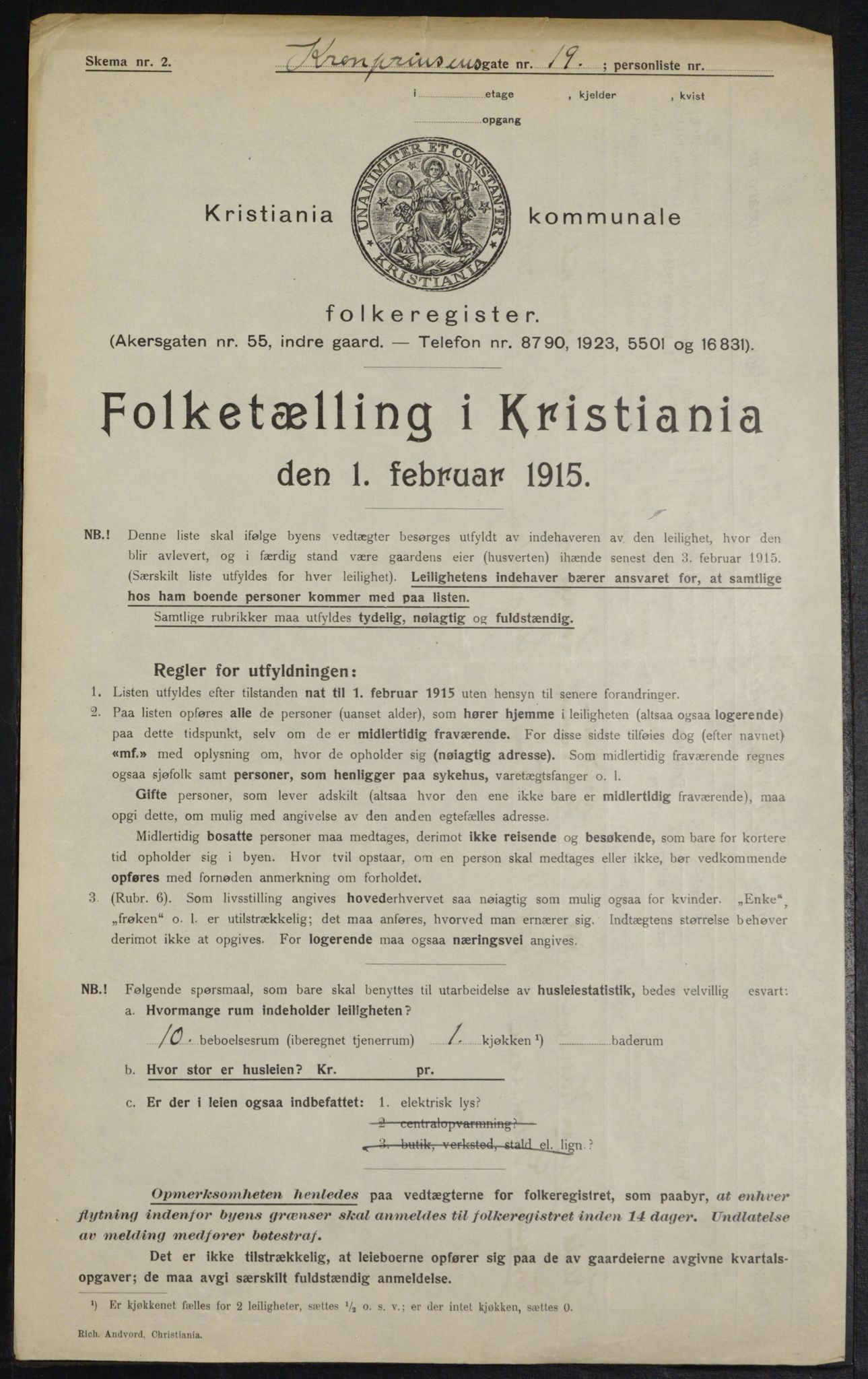 OBA, Municipal Census 1915 for Kristiania, 1915, p. 54196