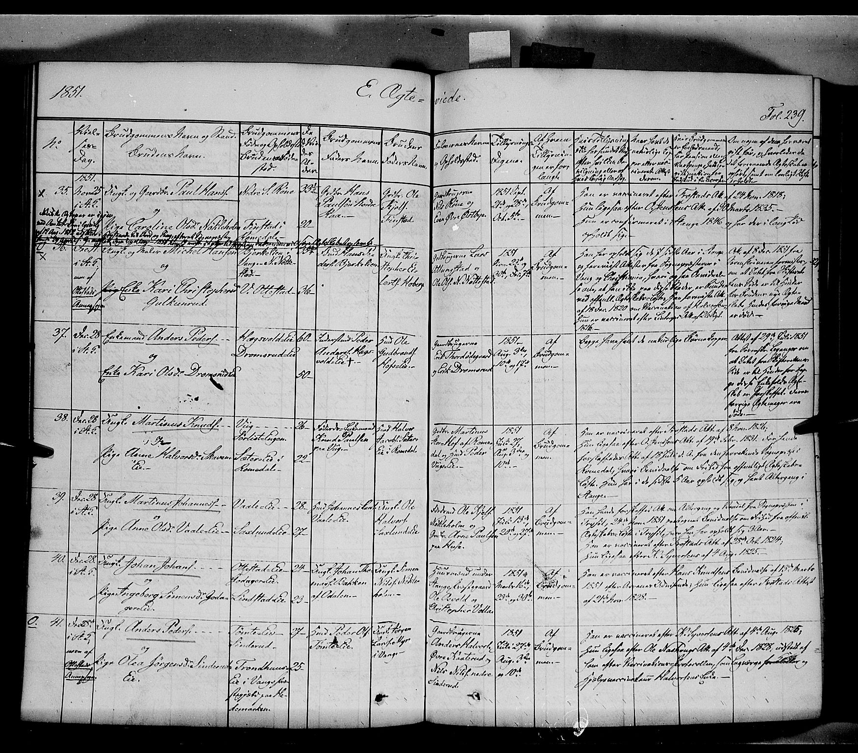 Stange prestekontor, SAH/PREST-002/K/L0011: Parish register (official) no. 11, 1846-1852, p. 239