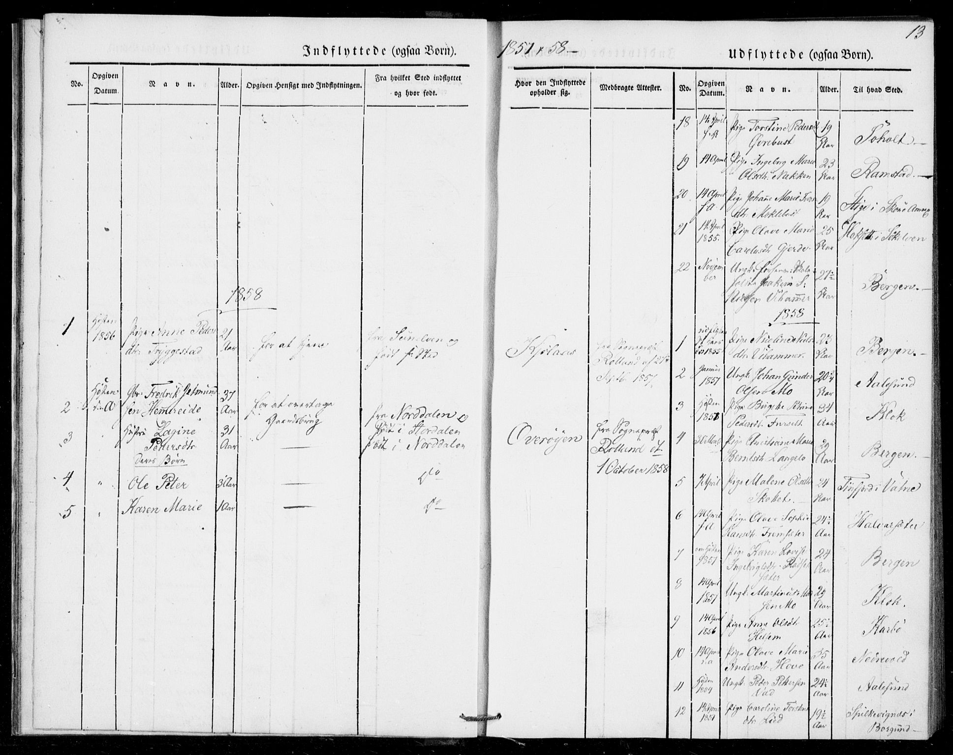 Ministerialprotokoller, klokkerbøker og fødselsregistre - Møre og Romsdal, AV/SAT-A-1454/520/L0279: Parish register (official) no. 520A08, 1844-1881, p. 13