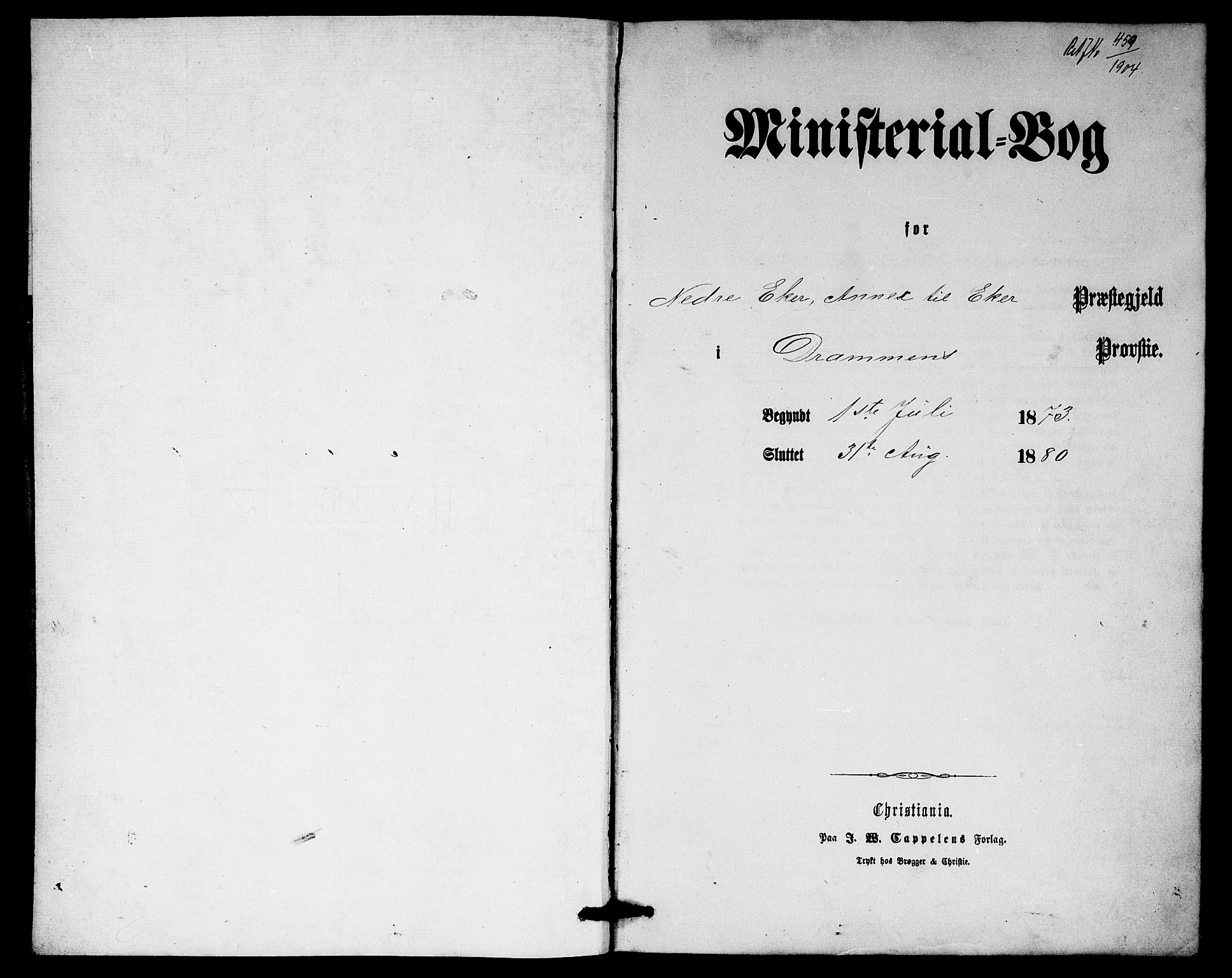 Nedre Eiker kirkebøker, AV/SAKO-A-612/G/Ga/L0001: Parish register (copy) no. 1, 1873-1880