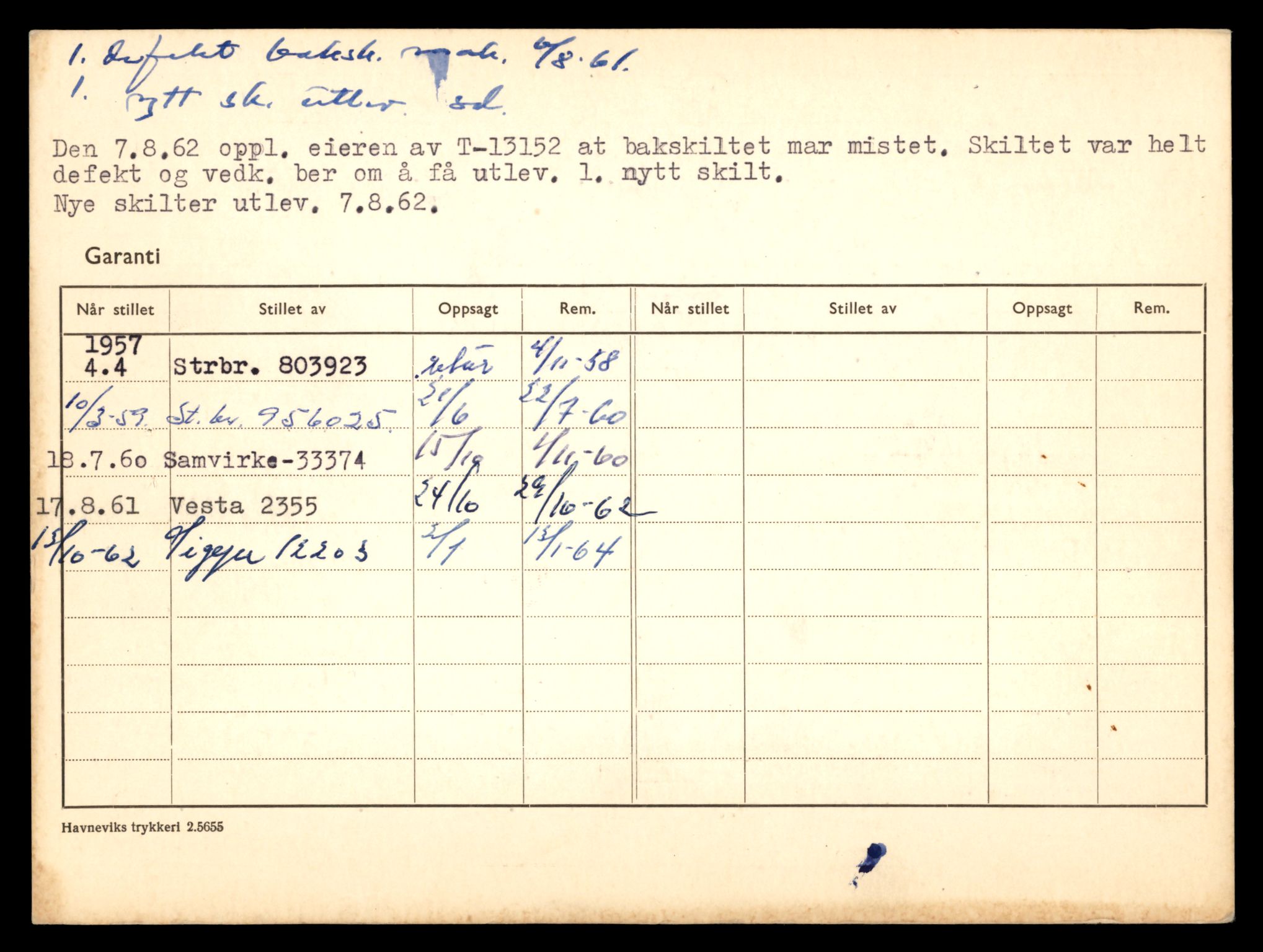 Møre og Romsdal vegkontor - Ålesund trafikkstasjon, AV/SAT-A-4099/F/Fe/L0037: Registreringskort for kjøretøy T 13031 - T 13179, 1927-1998, p. 2364