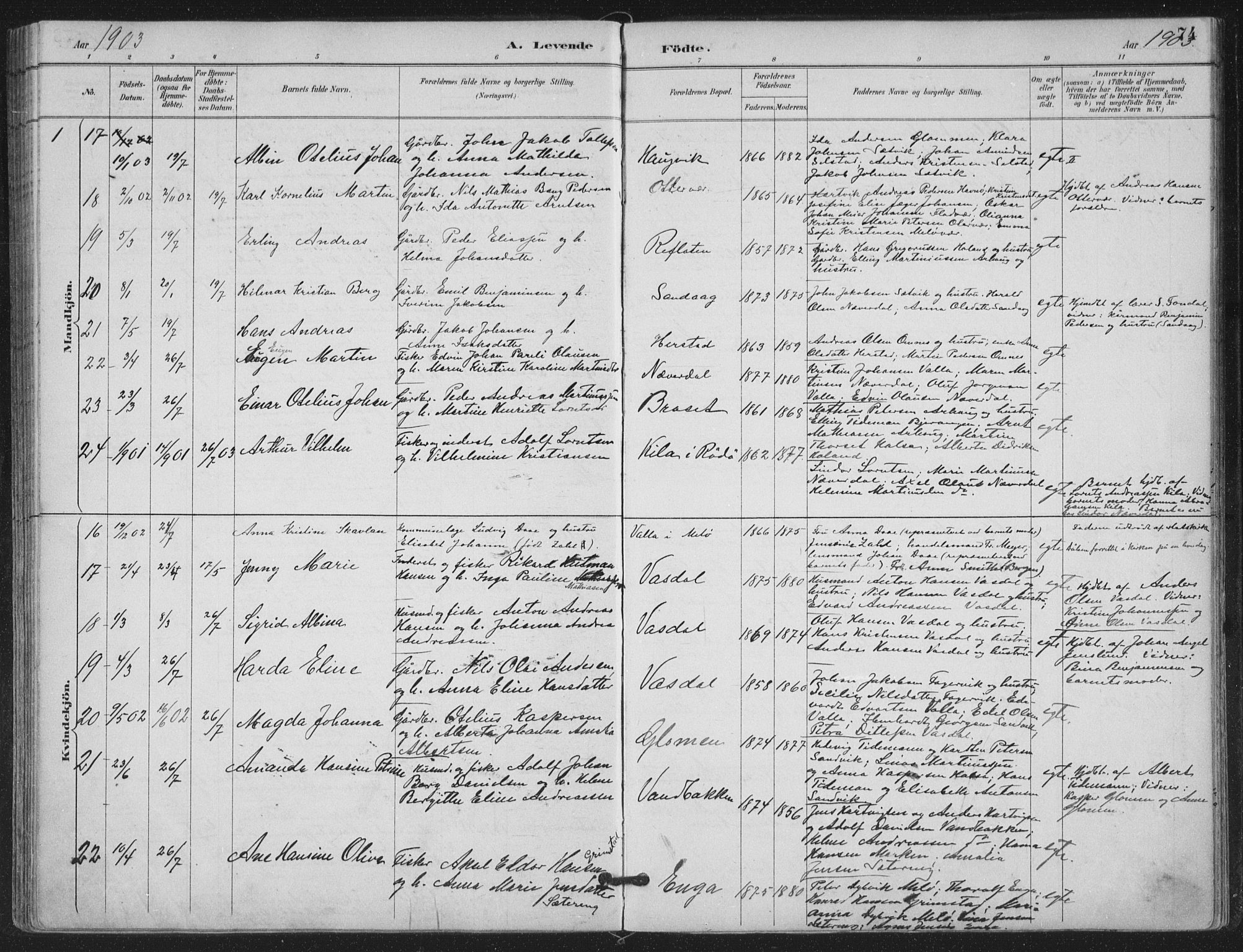 Ministerialprotokoller, klokkerbøker og fødselsregistre - Nordland, SAT/A-1459/843/L0628: Parish register (official) no. 843A03, 1889-1907, p. 74