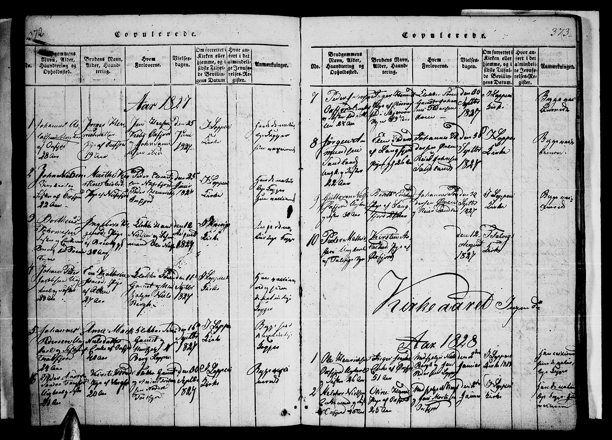Loppa sokneprestkontor, AV/SATØ-S-1339/H/Ha/L0003kirke: Parish register (official) no. 3, 1820-1848, p. 372-373