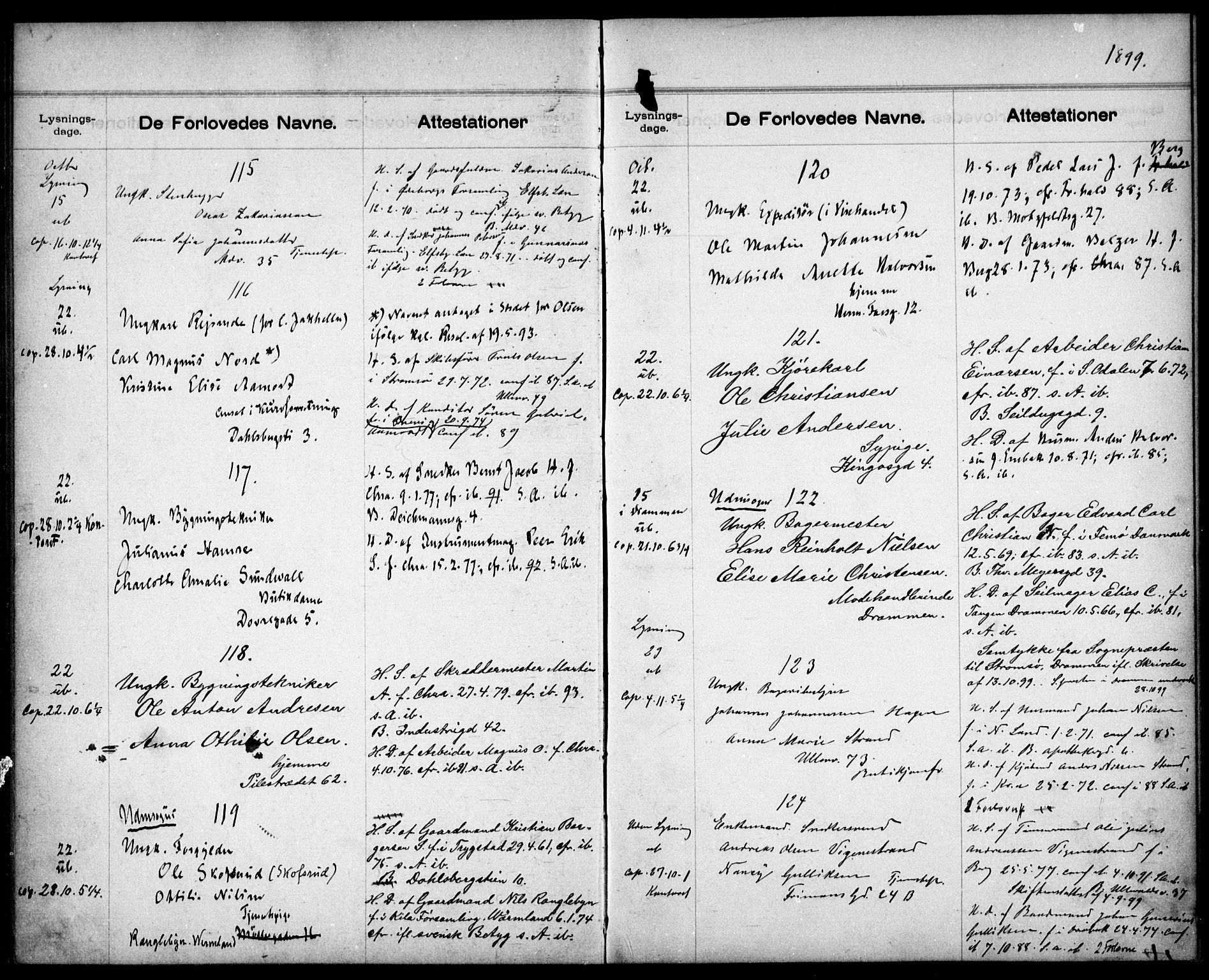 Gamle Aker prestekontor Kirkebøker, AV/SAO-A-10617a/H/L0002: Banns register no. 2, 1890-1900