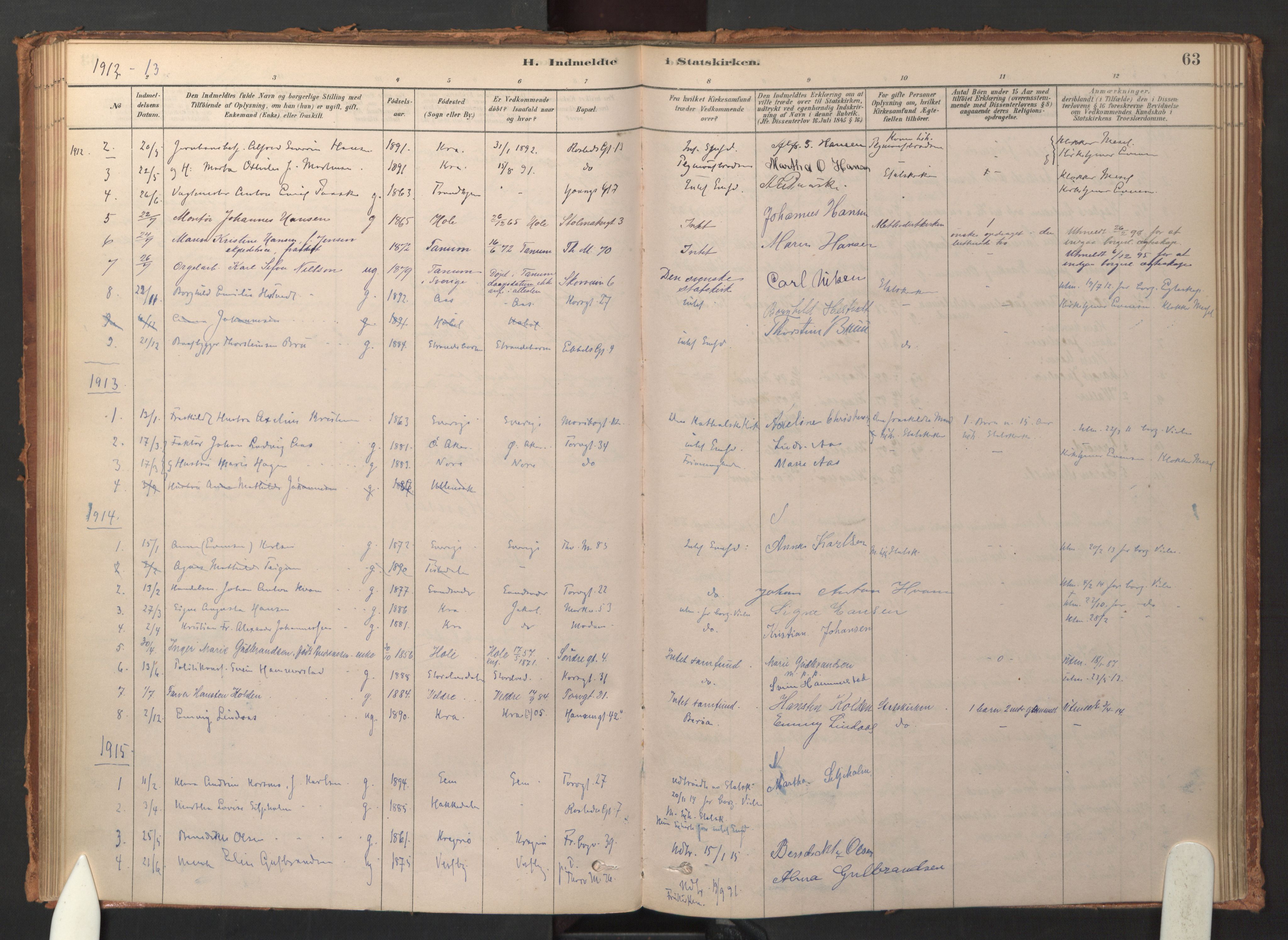 Jakob prestekontor Kirkebøker, AV/SAO-A-10850/F/Fa/L0015: Parish register (official) no. 15, 1878-1983, p. 63