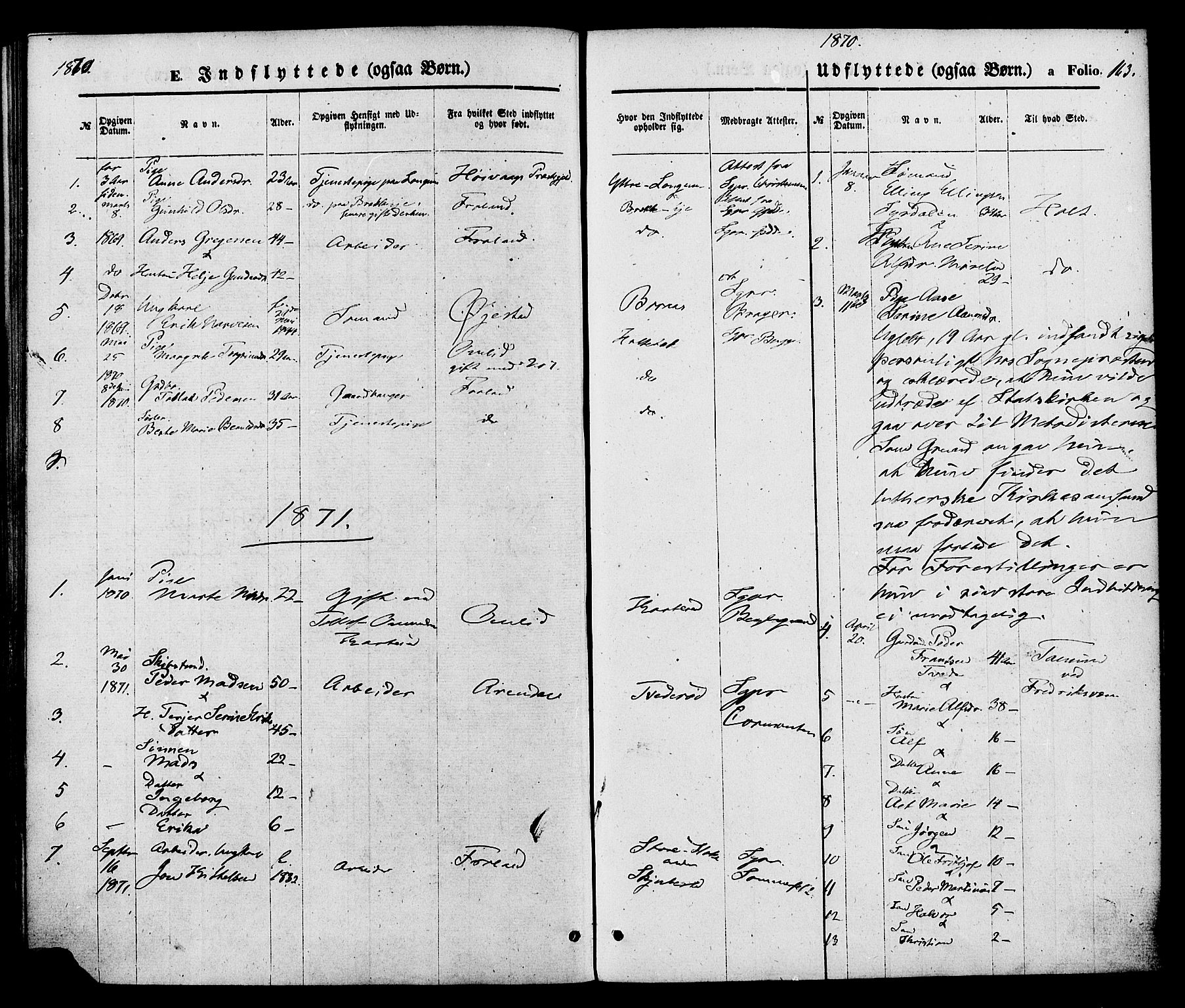 Austre Moland sokneprestkontor, AV/SAK-1111-0001/F/Fa/Faa/L0009: Parish register (official) no. A 9, 1869-1879, p. 163