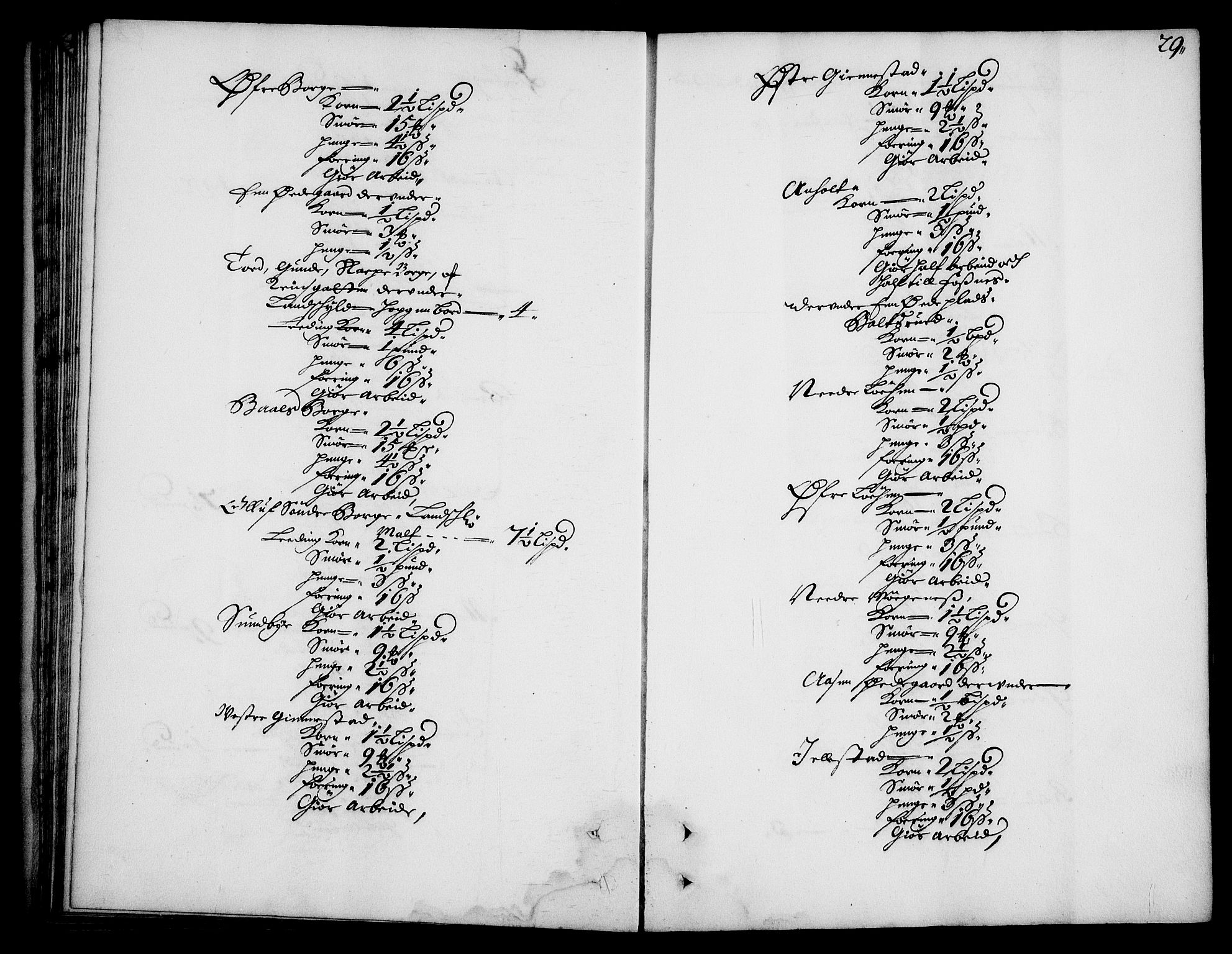 Rentekammeret inntil 1814, Realistisk ordnet avdeling, RA/EA-4070/N/Na/L0003/0006: [XI h]: Tønsbergs amt og Larvik grevskaps jordebøker: / Tønsberg grevskaps jordebok, 1683, p. 28b-29a