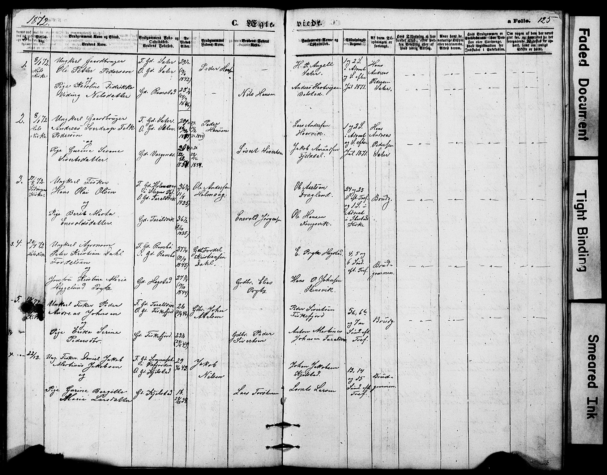 Ministerialprotokoller, klokkerbøker og fødselsregistre - Nordland, AV/SAT-A-1459/865/L0930: Parish register (copy) no. 865C02, 1866-1884, p. 125