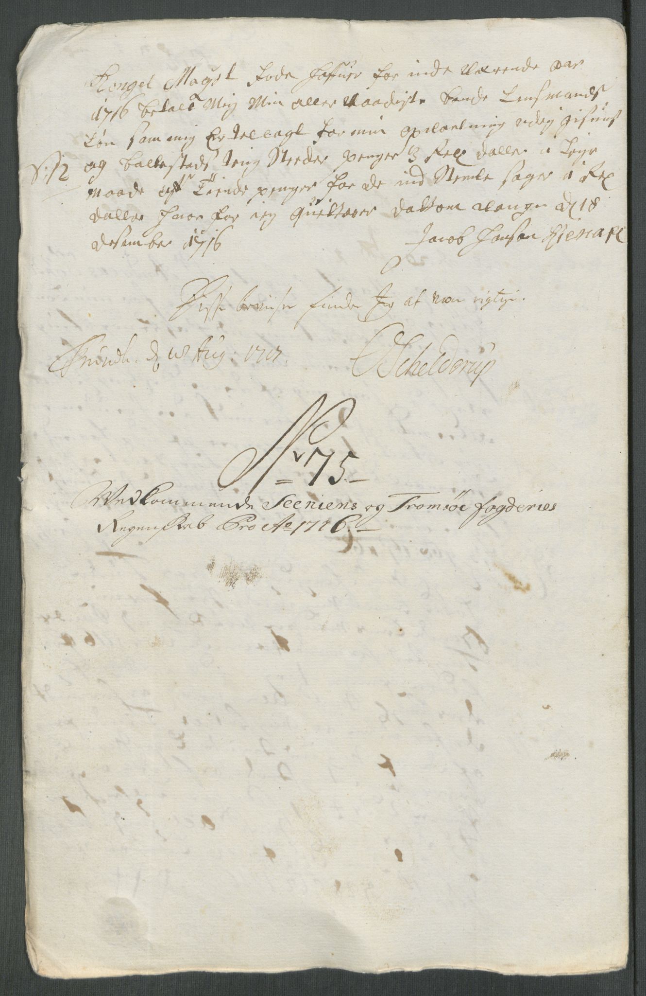 Rentekammeret inntil 1814, Reviderte regnskaper, Fogderegnskap, AV/RA-EA-4092/R68/L4762: Fogderegnskap Senja og Troms, 1716, p. 359