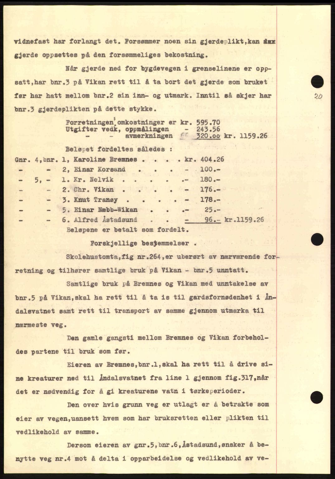 Nordmøre sorenskriveri, AV/SAT-A-4132/1/2/2Ca: Mortgage book no. A97, 1944-1944, Diary no: : 593/1944