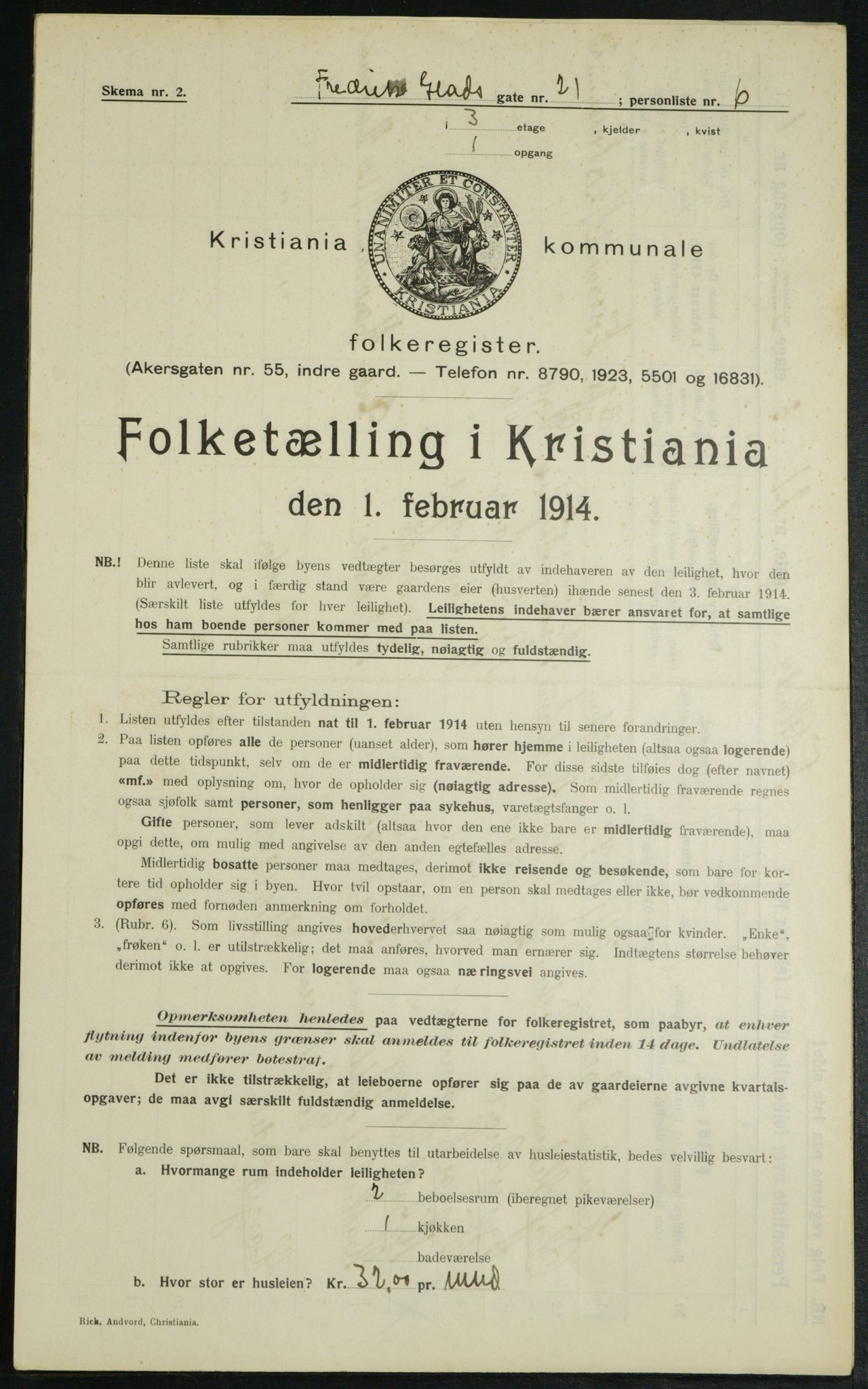 OBA, Municipal Census 1914 for Kristiania, 1914, p. 26778