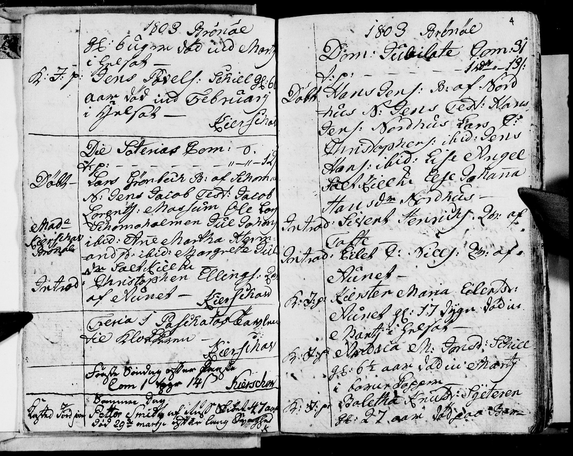 Ministerialprotokoller, klokkerbøker og fødselsregistre - Nordland, SAT/A-1459/813/L0209: Parish register (copy) no. 813C01, 1803-1821, p. 4