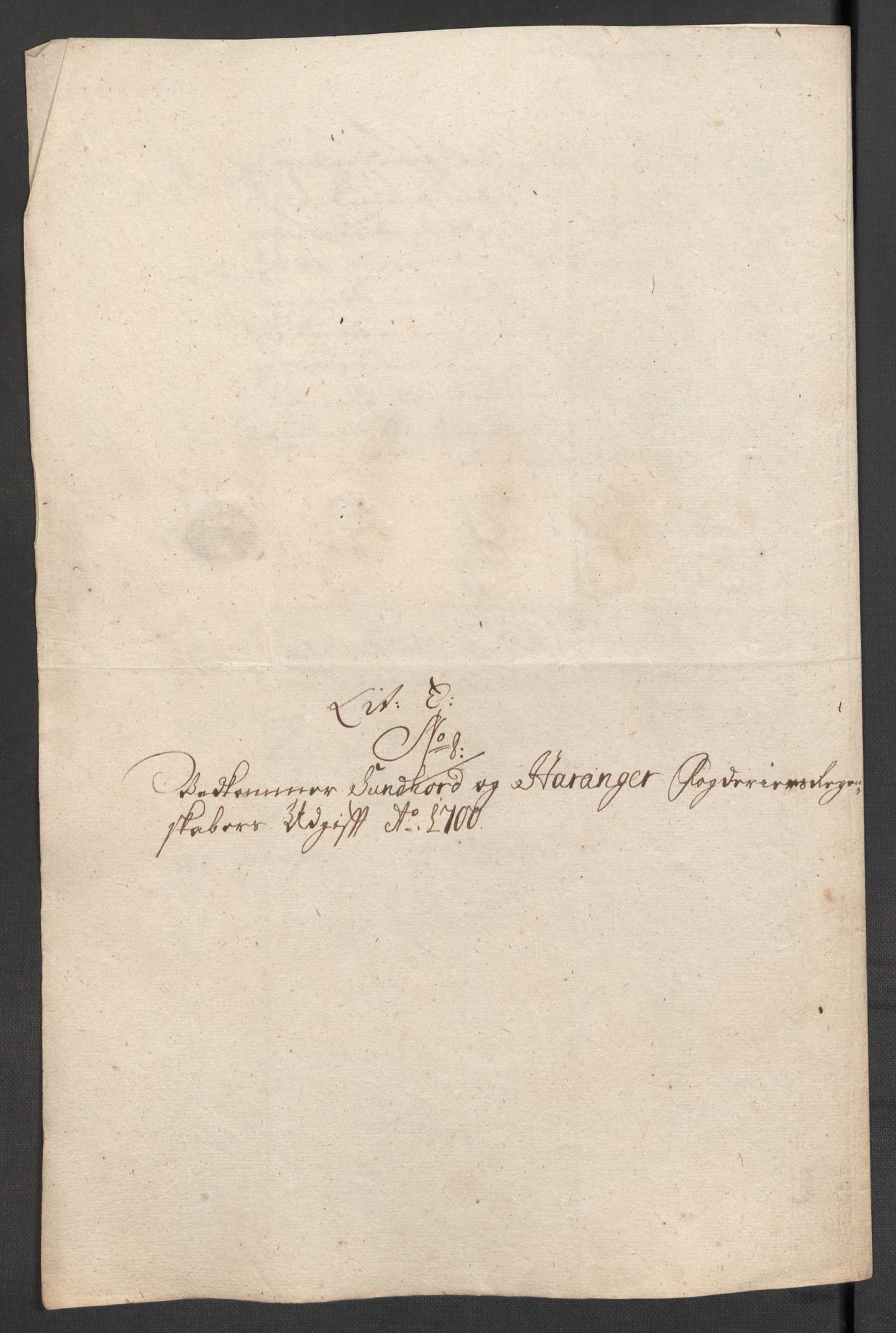 Rentekammeret inntil 1814, Reviderte regnskaper, Fogderegnskap, AV/RA-EA-4092/R48/L2979: Fogderegnskap Sunnhordland og Hardanger, 1700-1701, p. 248