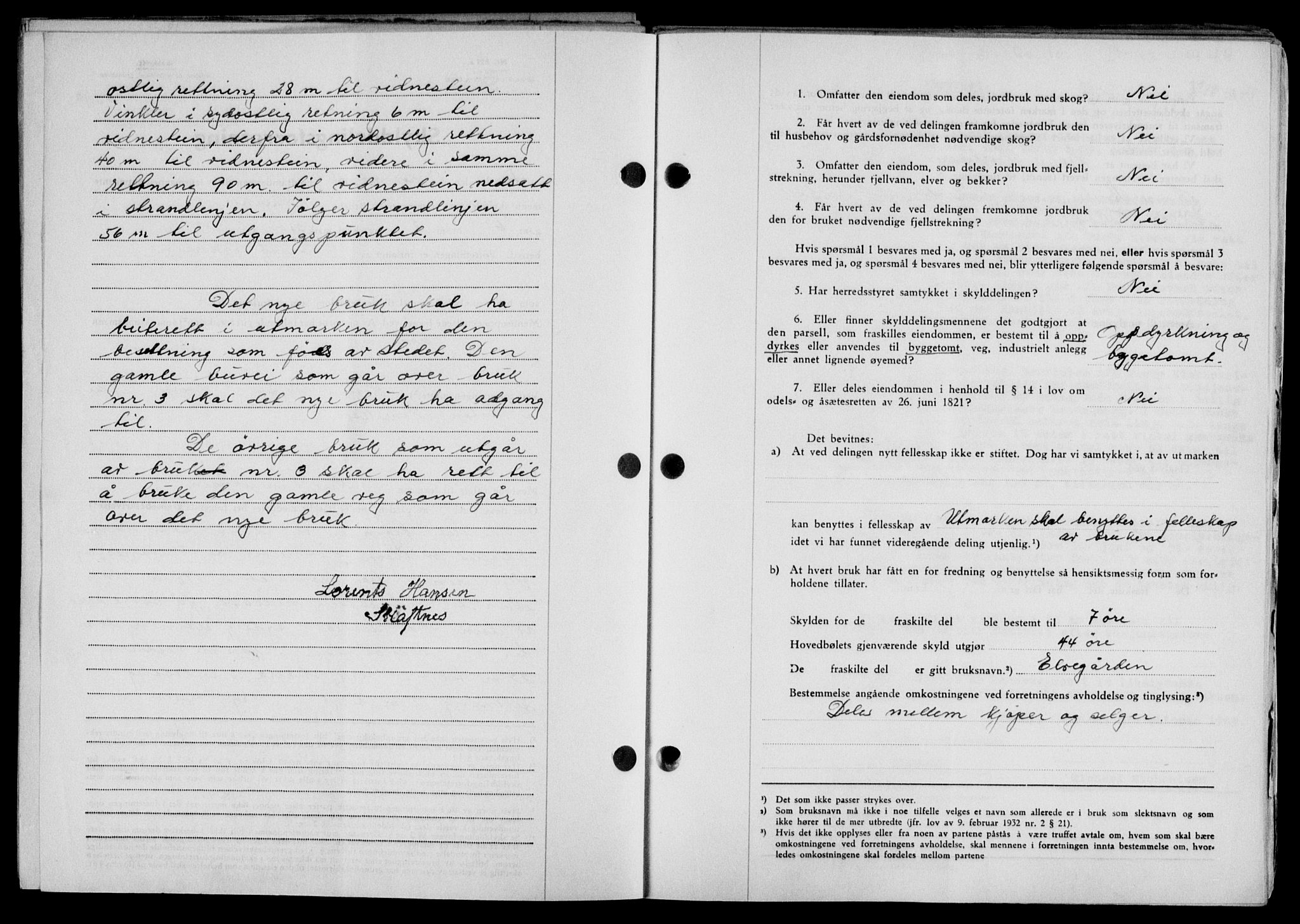 Lofoten sorenskriveri, SAT/A-0017/1/2/2C/L0022a: Mortgage book no. 22a, 1949-1950, Diary no: : 3206/1949