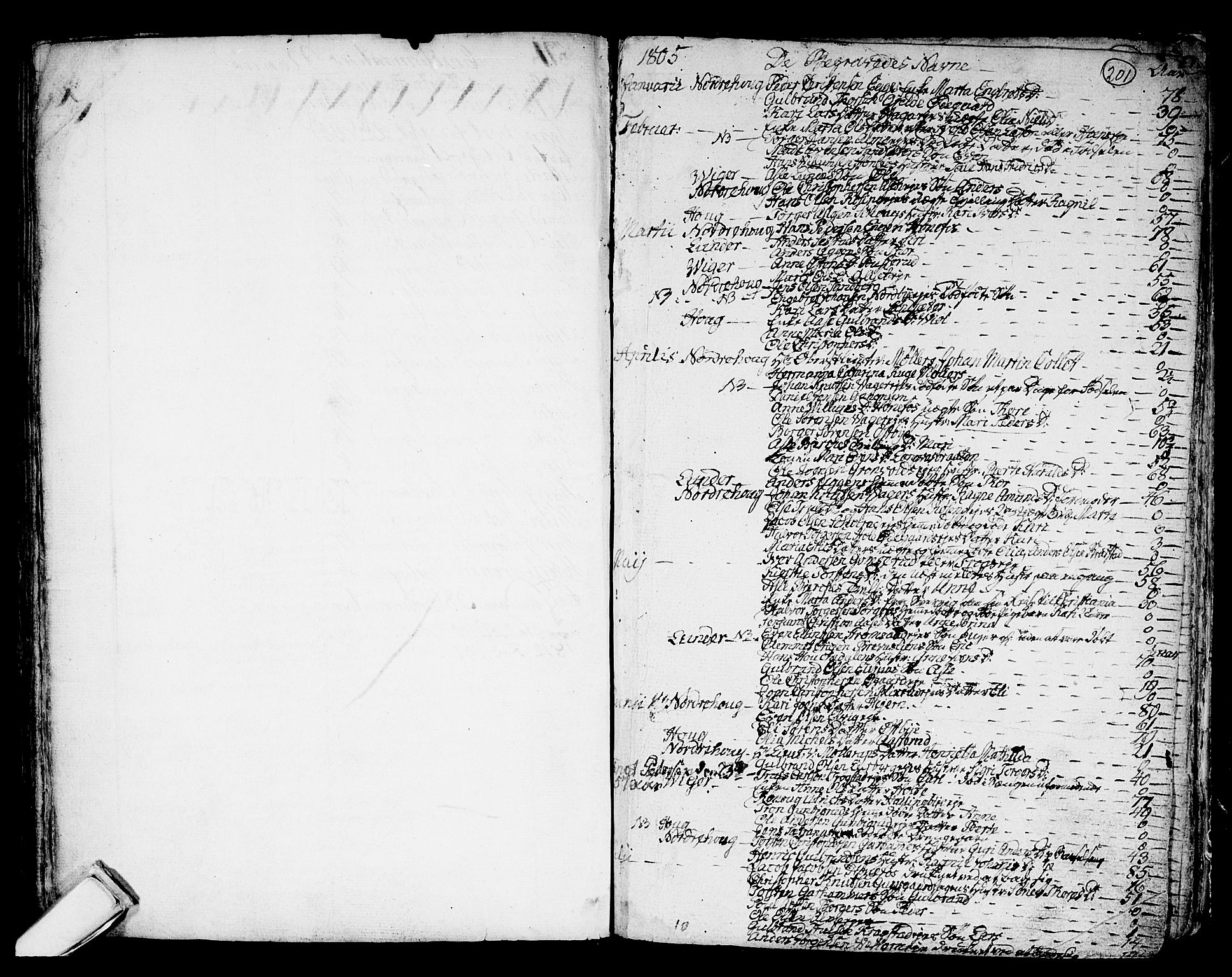 Norderhov kirkebøker, AV/SAKO-A-237/F/Fa/L0006: Parish register (official) no. 6, 1789-1811, p. 201