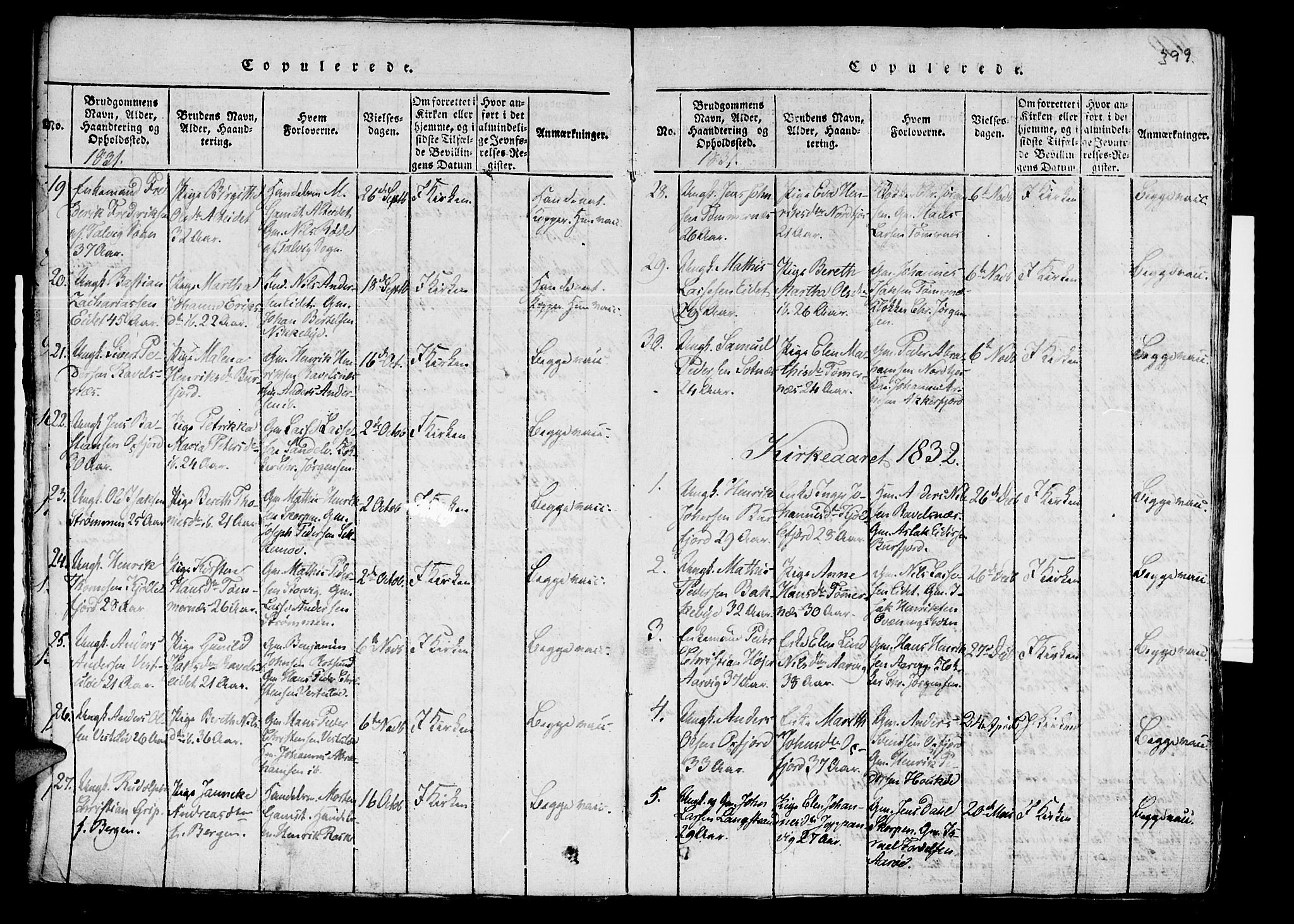 Skjervøy sokneprestkontor, SATØ/S-1300/H/Ha/Haa/L0004kirke: Parish register (official) no. 4, 1820-1838, p. 398-399