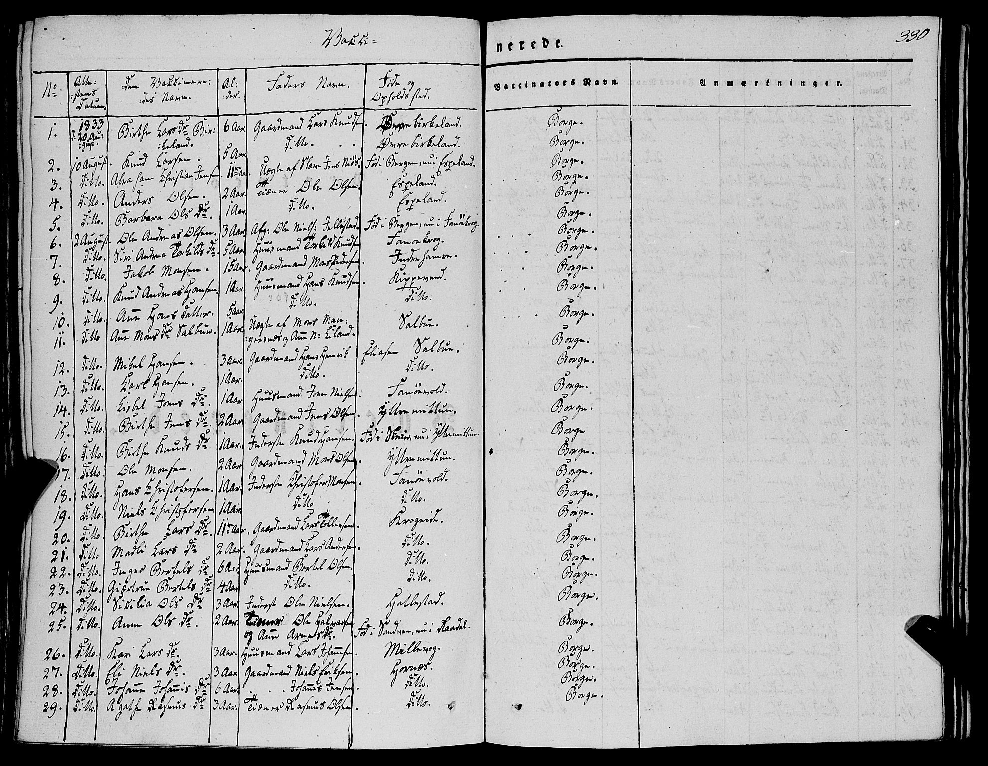 Fana Sokneprestembete, AV/SAB-A-75101/H/Haa/Haaa/L0008: Parish register (official) no. A 8, 1829-1851, p. 330