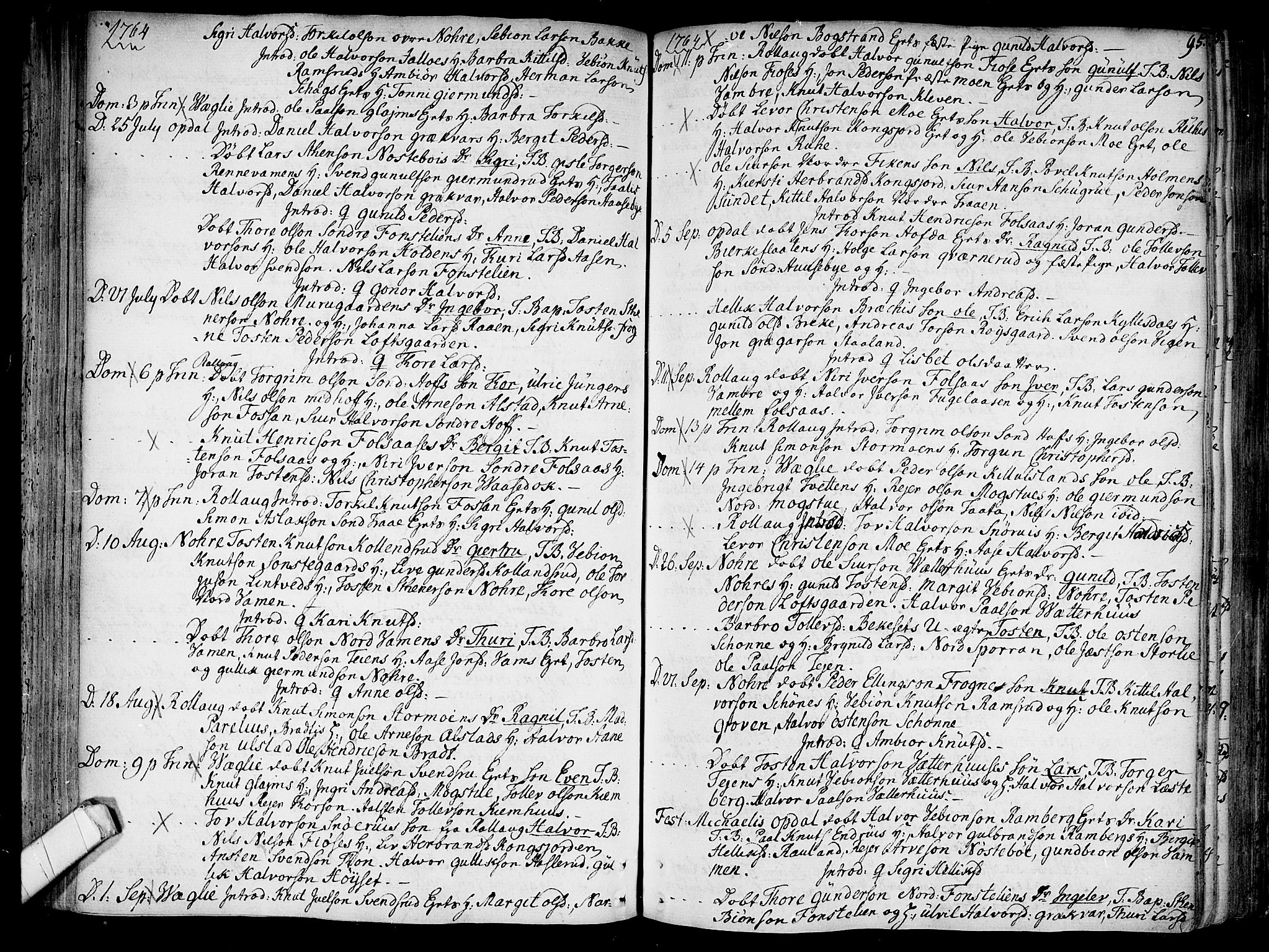 Rollag kirkebøker, SAKO/A-240/F/Fa/L0003: Parish register (official) no. I 3, 1743-1778, p. 95