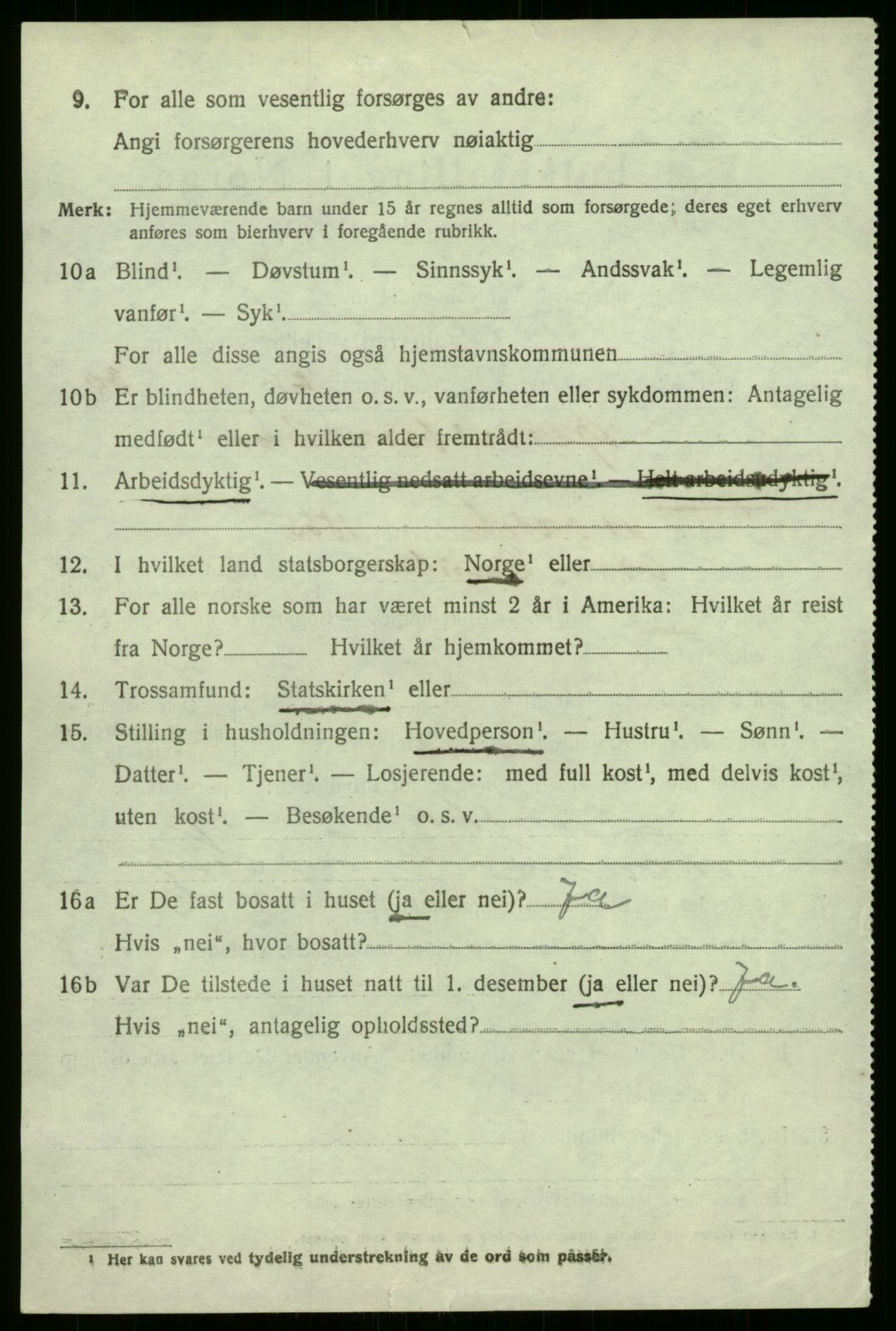 SAB, 1920 census for Førde, 1920, p. 2409