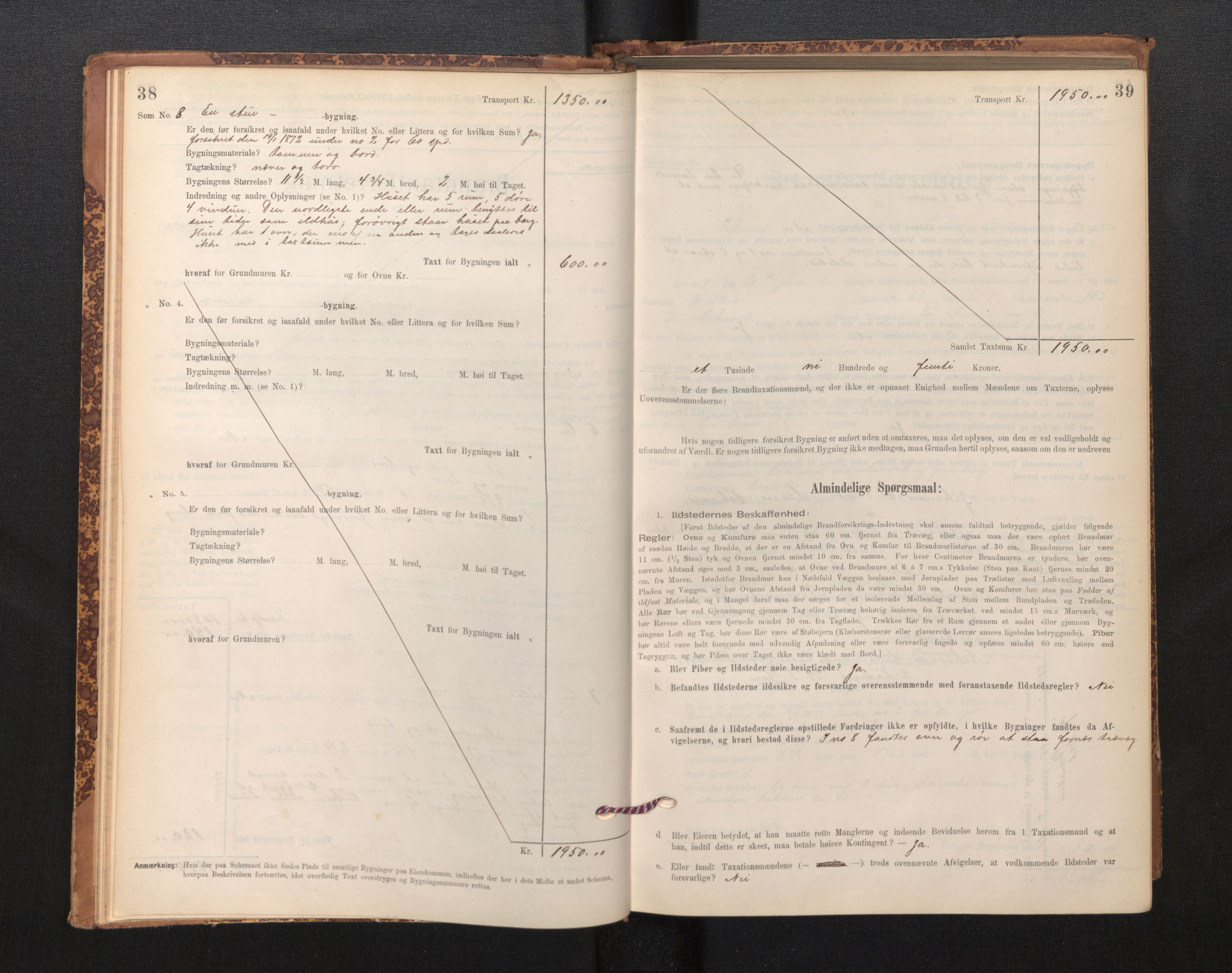 Lensmannen i Askvoll, AV/SAB-A-26301/0012/L0004: Branntakstprotokoll, skjematakst og liste over branntakstmenn, 1895-1932, p. 38-39