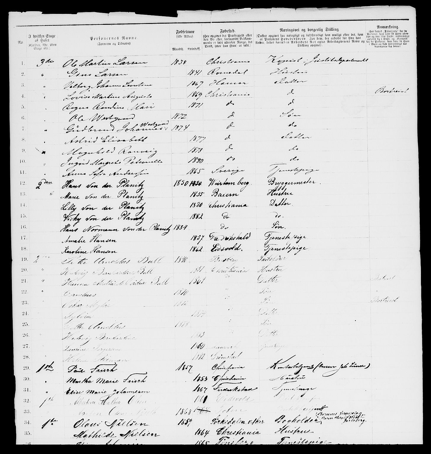RA, 1885 census for 0301 Kristiania, 1885, p. 12188