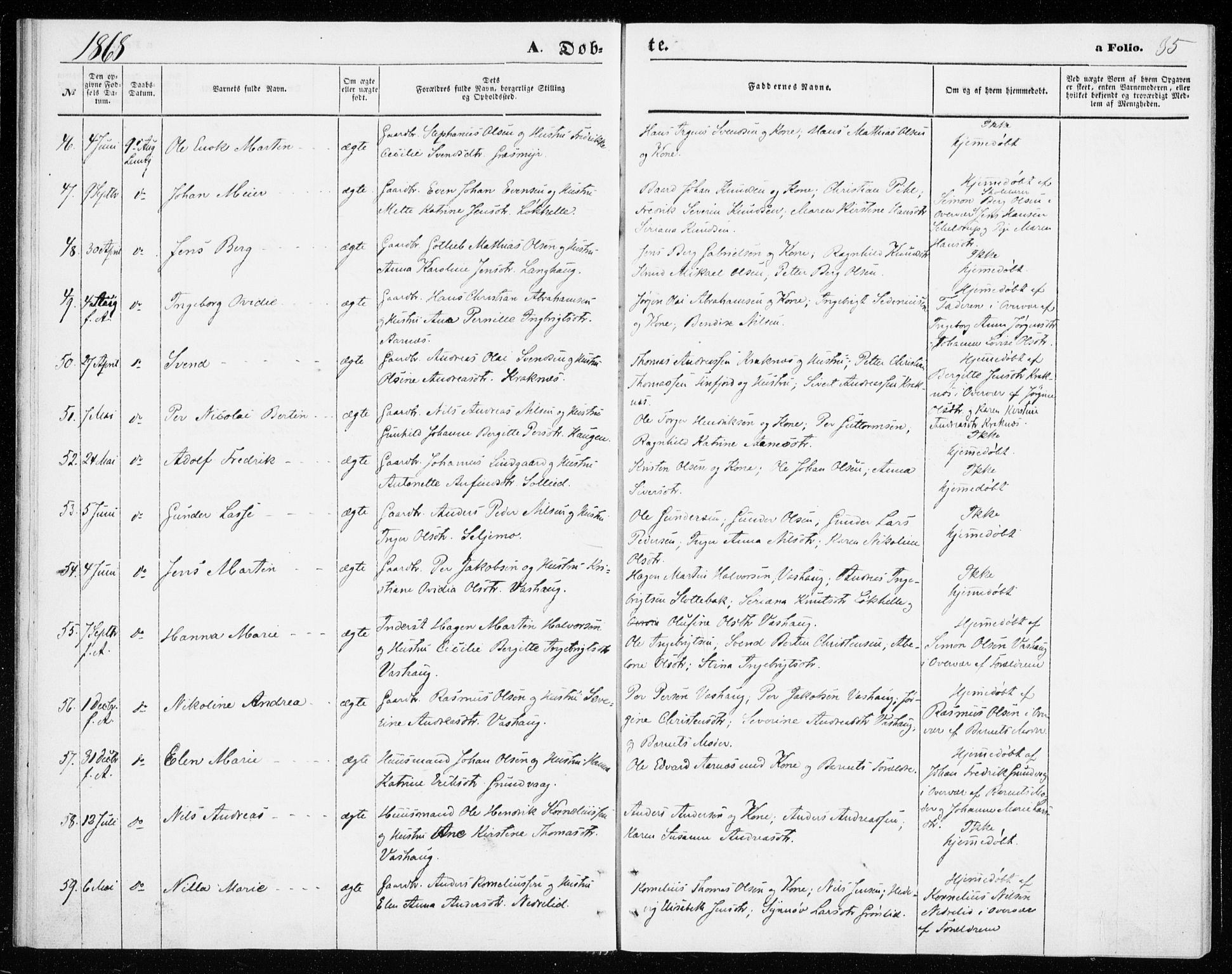 Lenvik sokneprestembete, SATØ/S-1310/H/Ha/Haa/L0009kirke: Parish register (official) no. 9, 1866-1873, p. 35