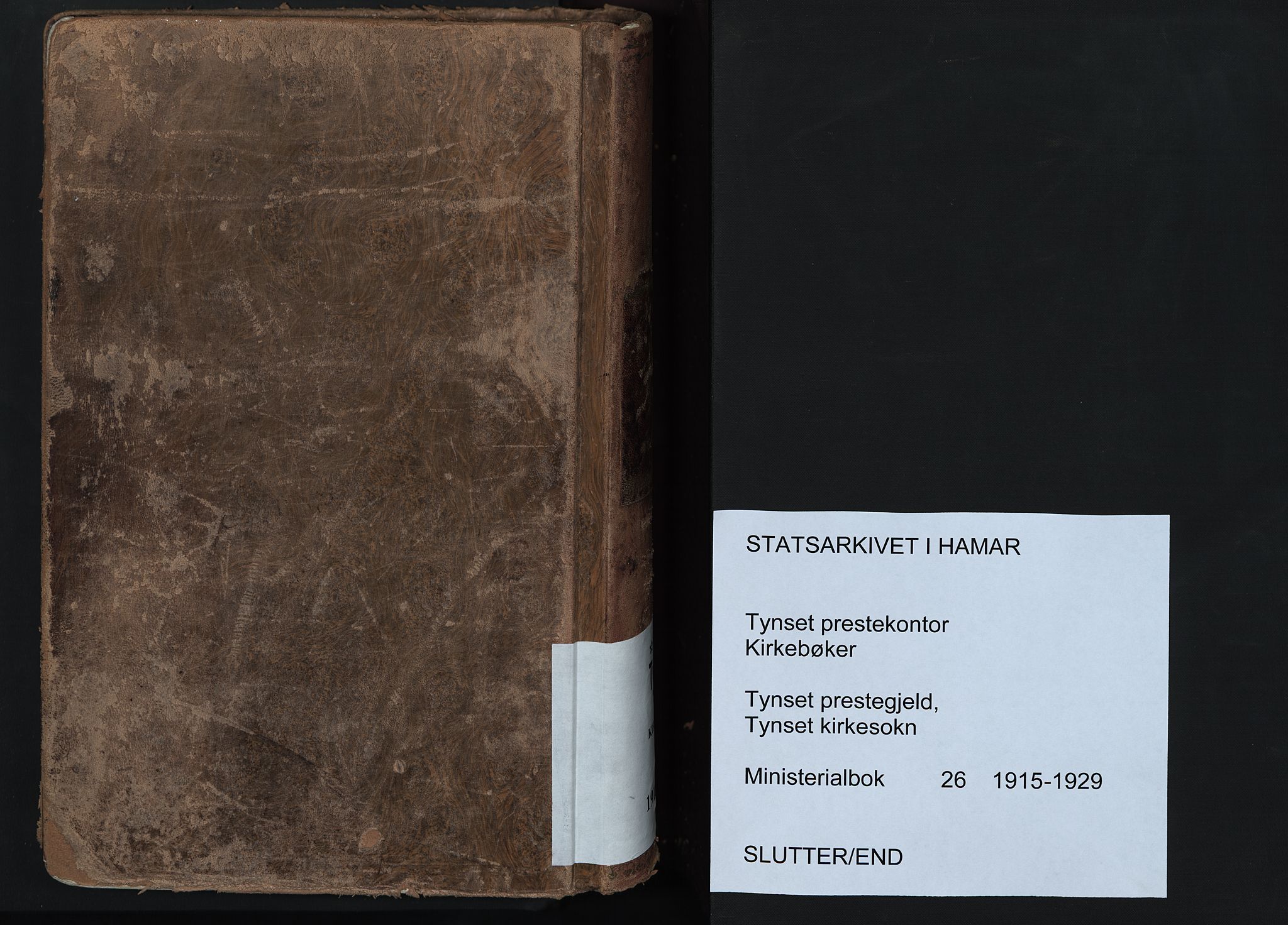 Tynset prestekontor, AV/SAH-PREST-058/H/Ha/Haa/L0026: Parish register (official) no. 26, 1915-1929