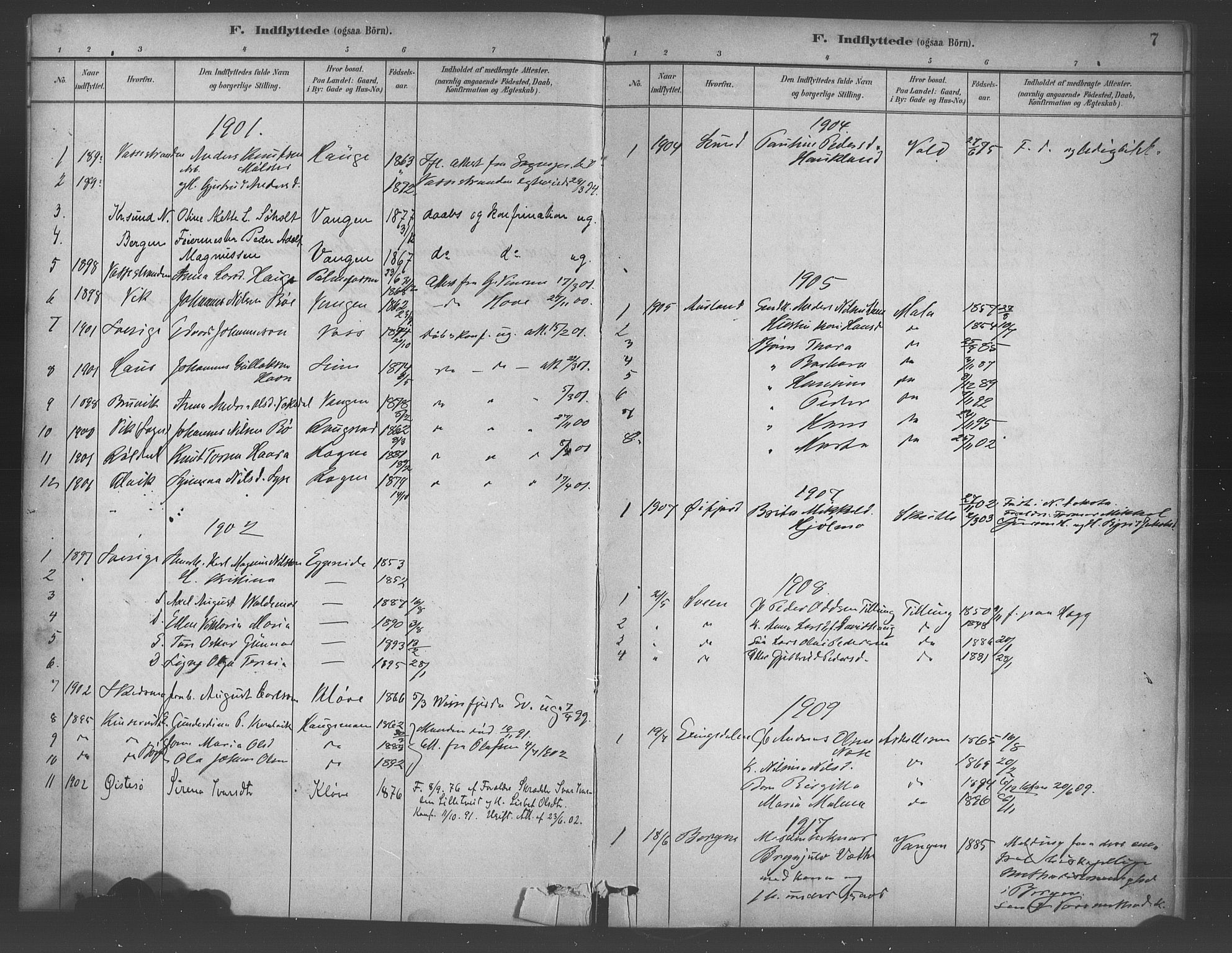 Voss sokneprestembete, AV/SAB-A-79001/H/Haa: Parish register (official) no. E 1, 1887-1928, p. 7