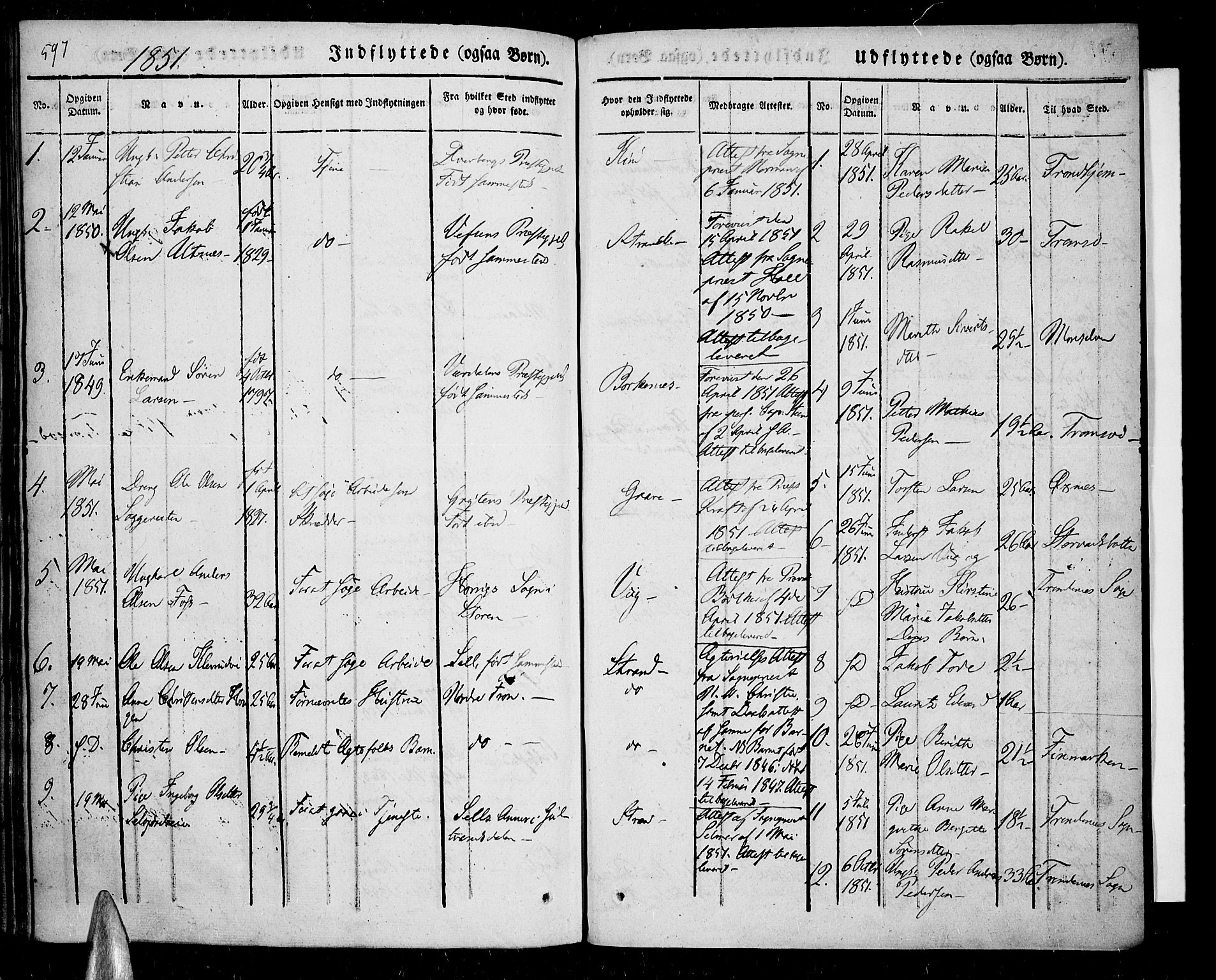 Kvæfjord sokneprestkontor, SATØ/S-1323/G/Ga/Gaa/L0003kirke: Parish register (official) no. 3, 1830-1857, p. 597